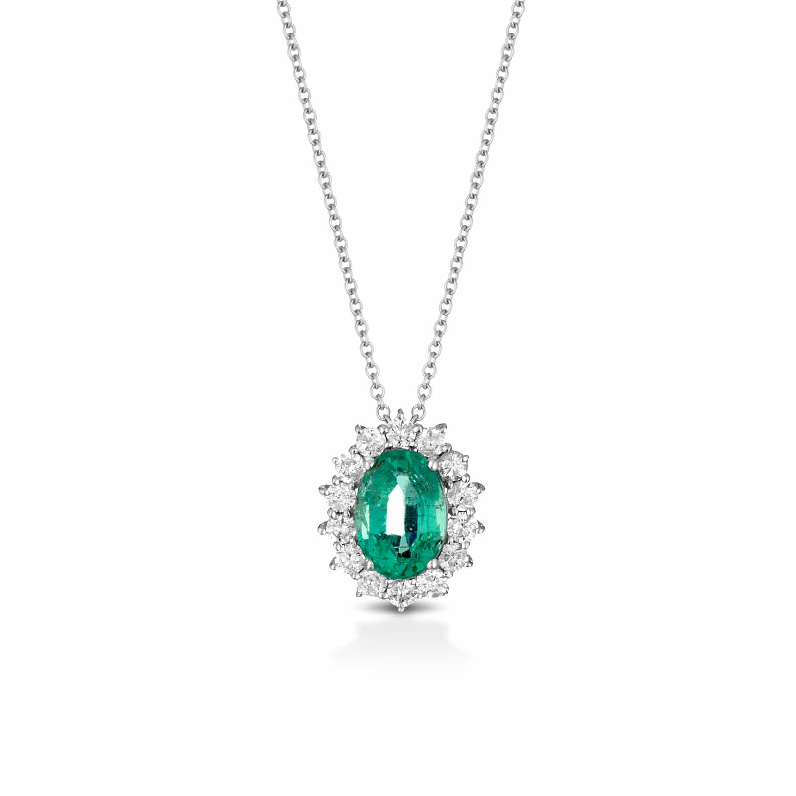 Diamonds | Pendente in oro, diamanti e smeraldo