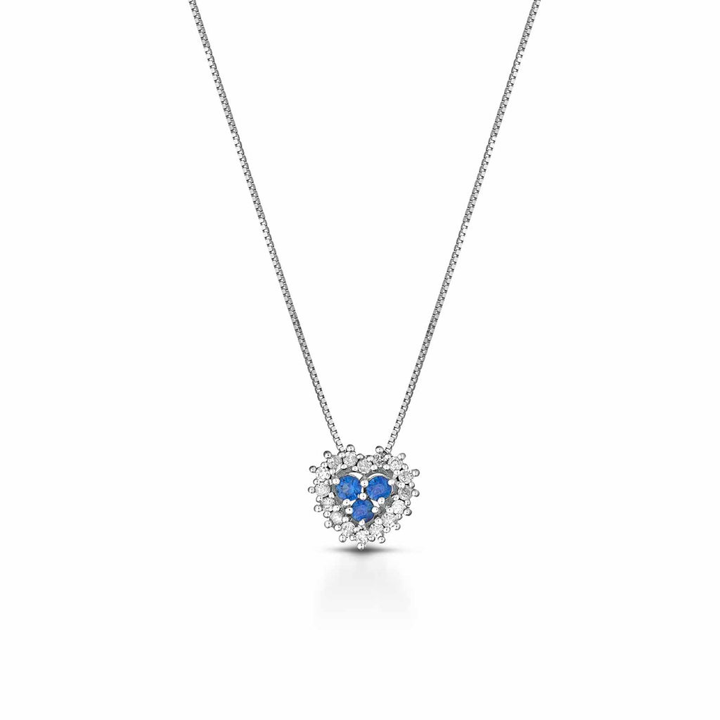 Diamonds | Pendente in oro, diamanti e zaffiro blu