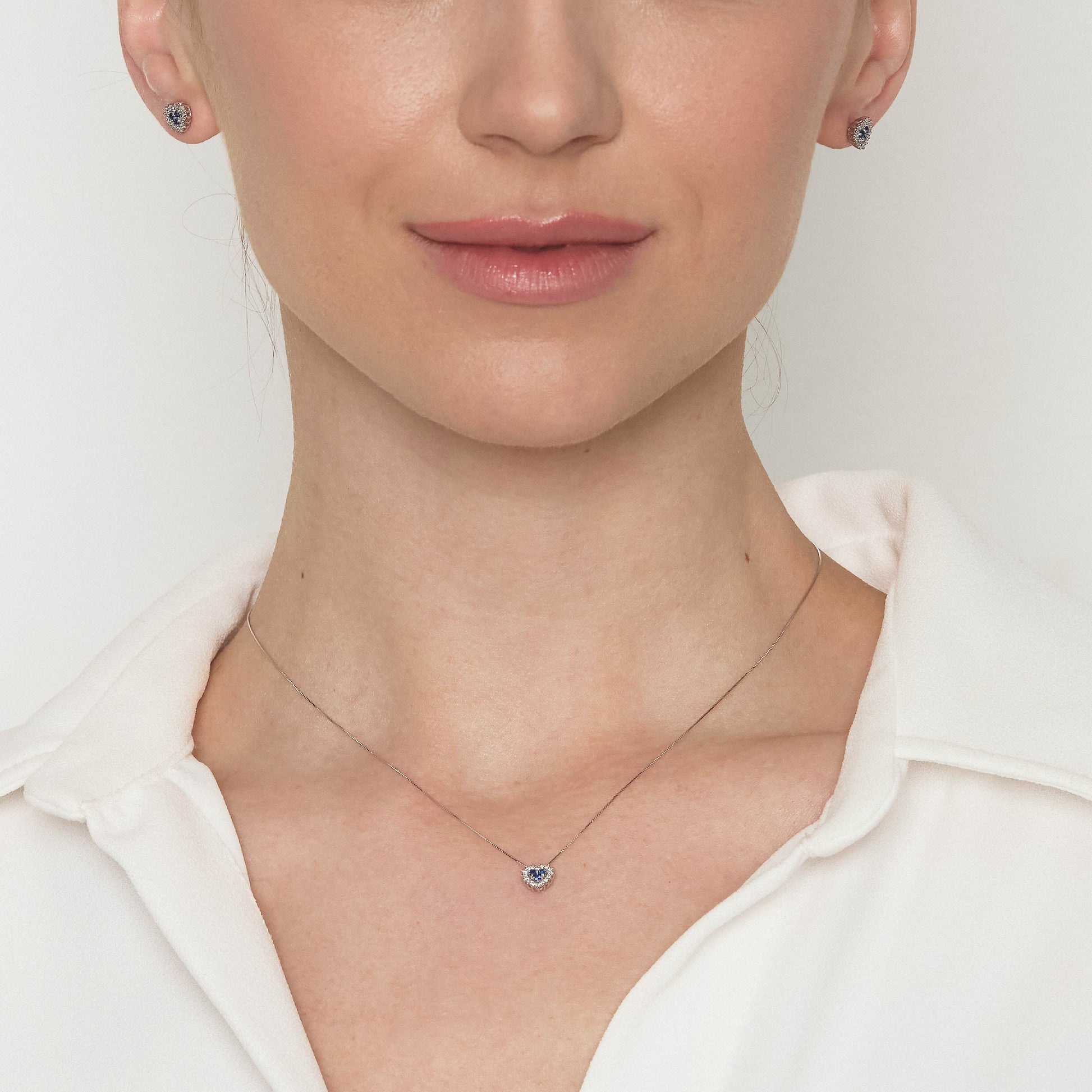 Diamonds | Pendente in oro, diamanti e zaffiro blu