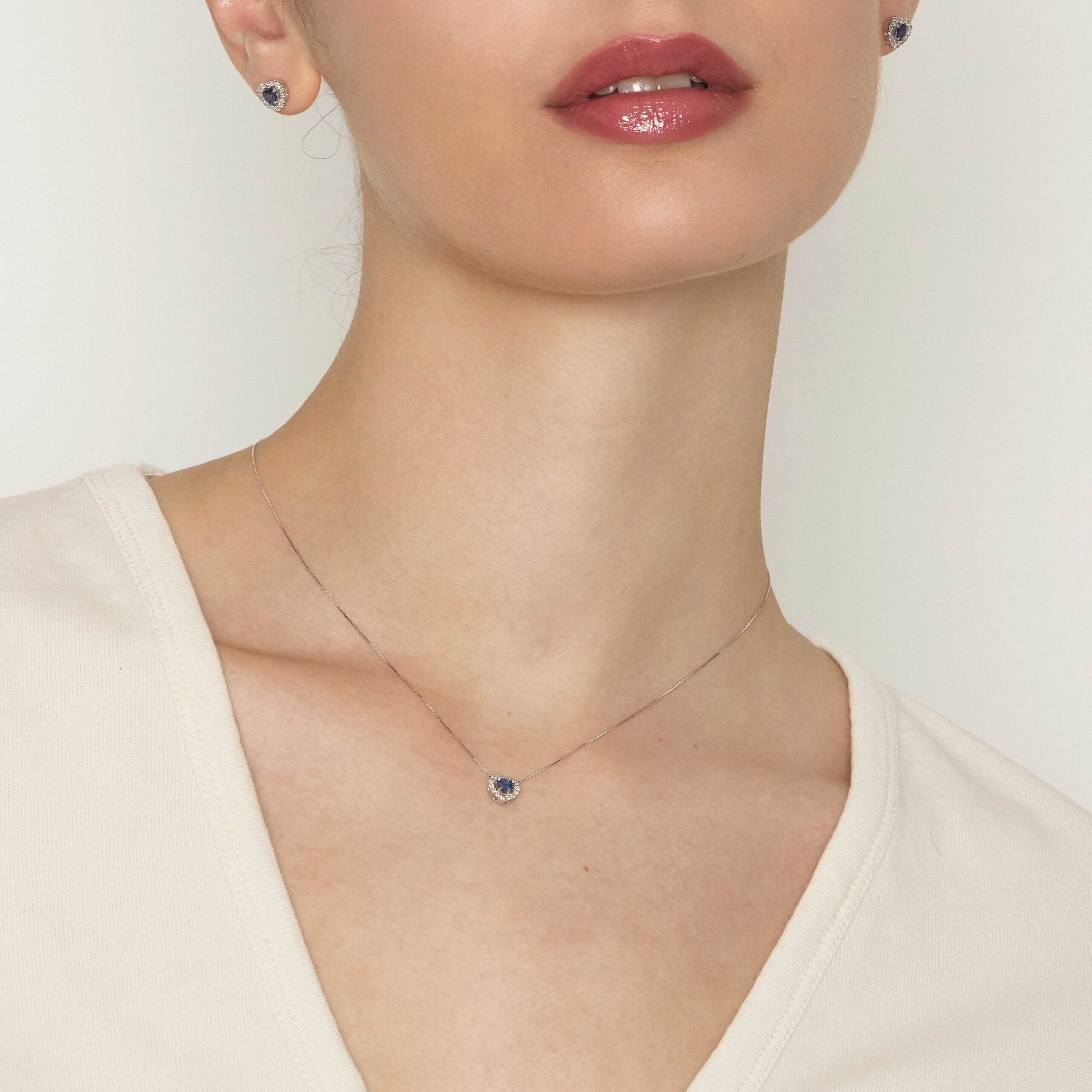 Diamonds | Pendente in oro, diamanti e zaffiro blu