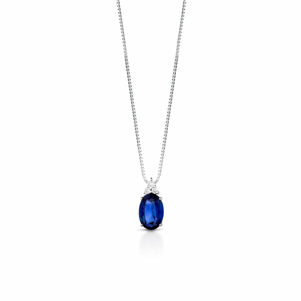 Diamonds | Pendente in oro, diamanti e zaffiro blu