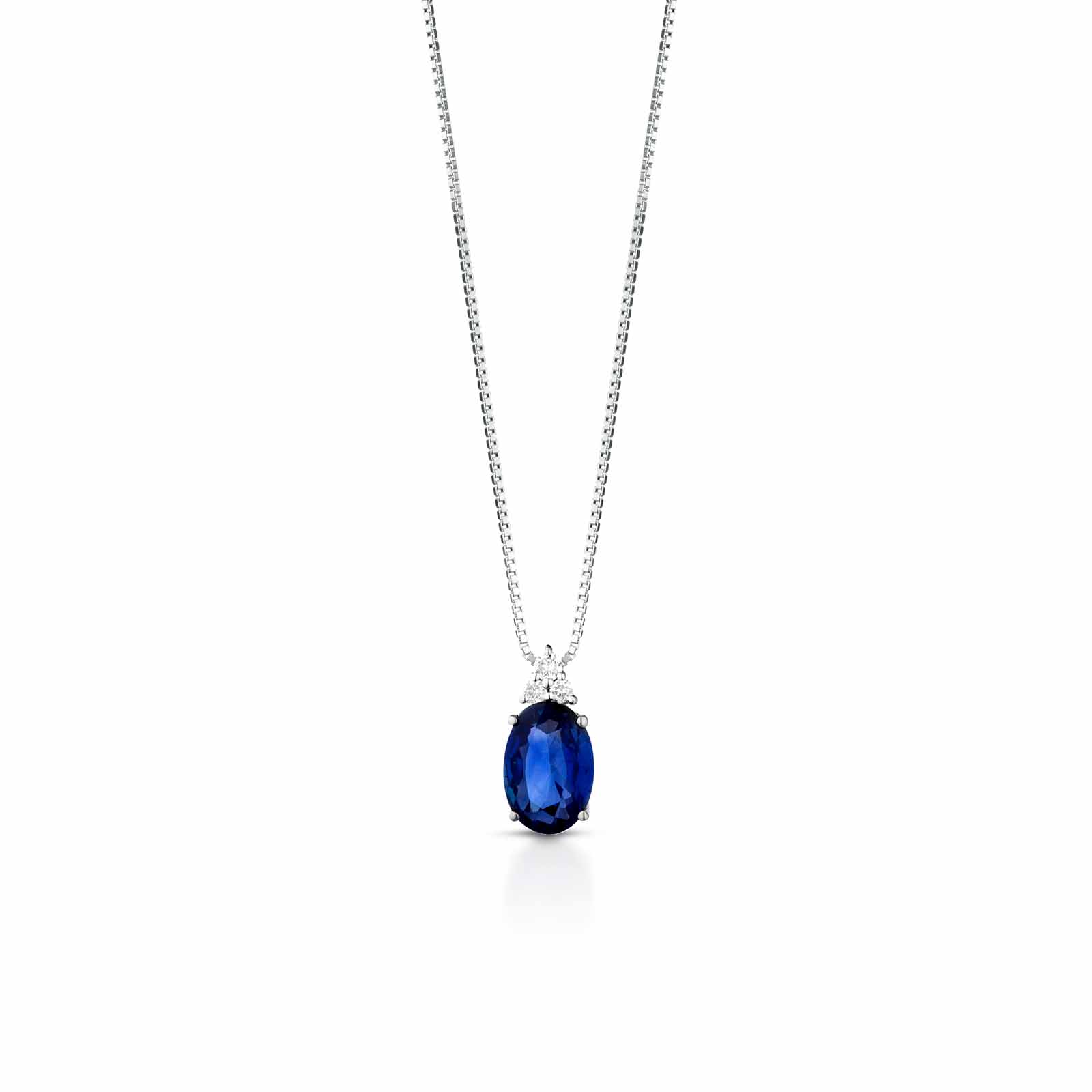 Diamonds | Pendente in oro, diamanti e zaffiro blu