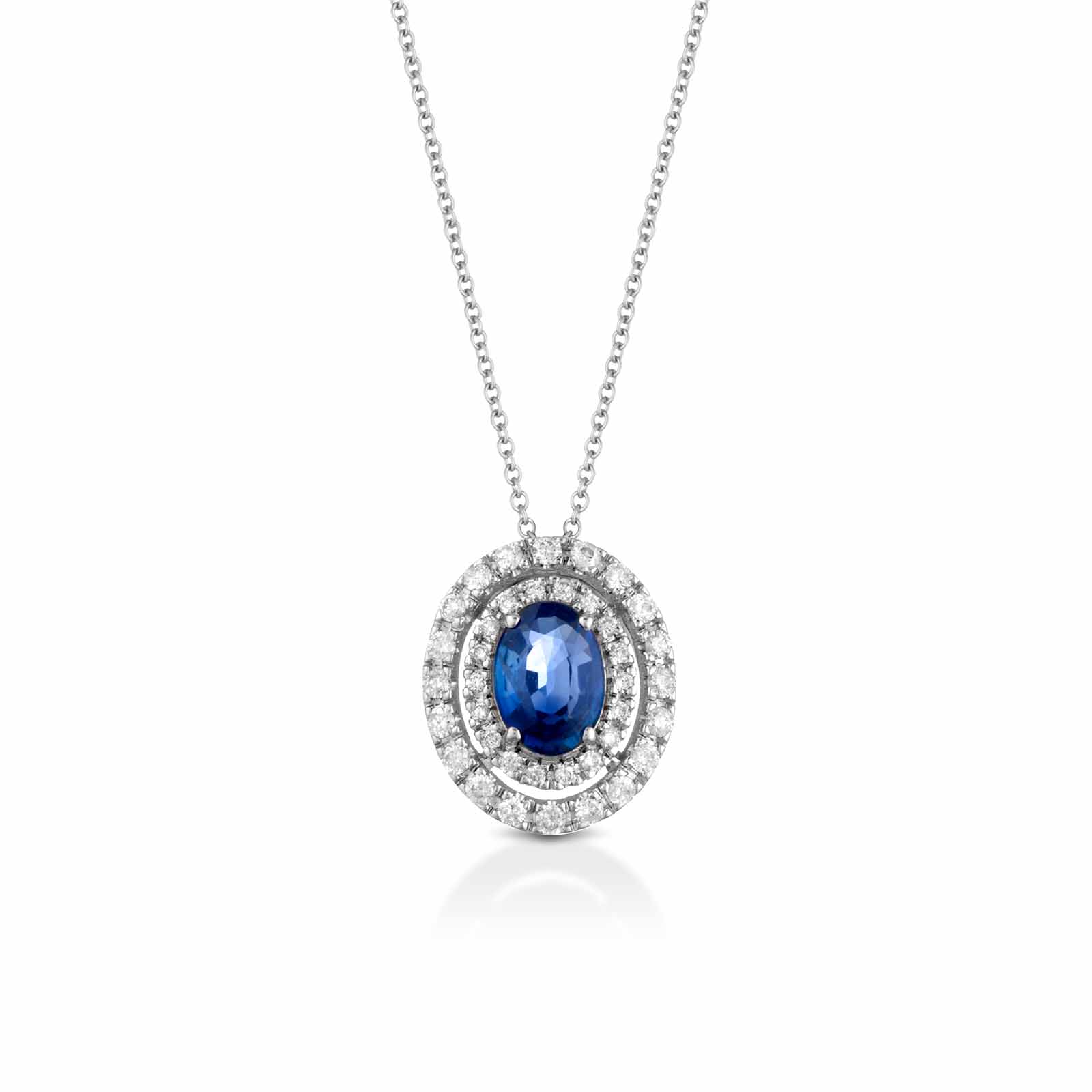 Diamonds | Pendente in oro, diamanti e zaffiro blu