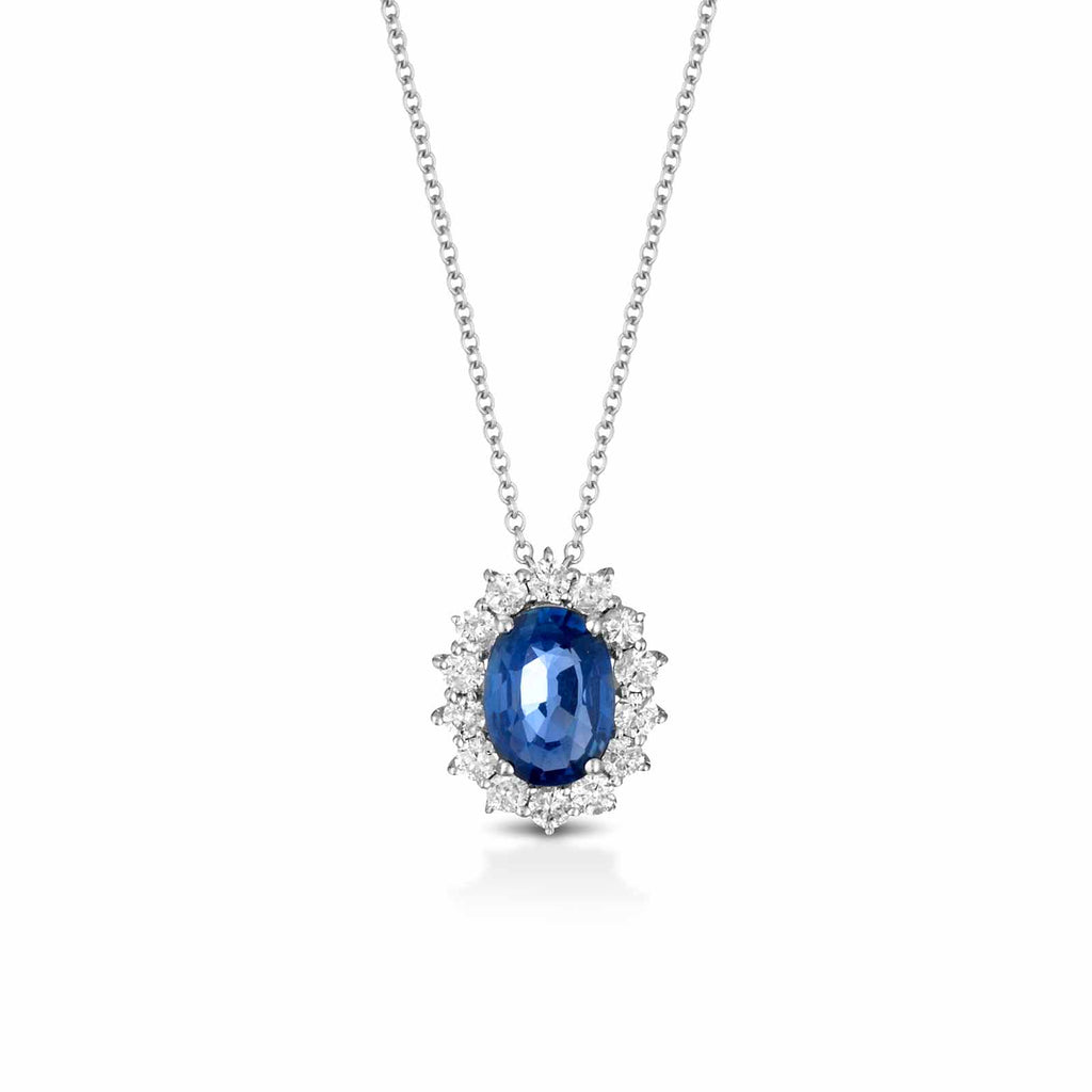 Diamonds | Pendente in oro, diamanti e zaffiro blu