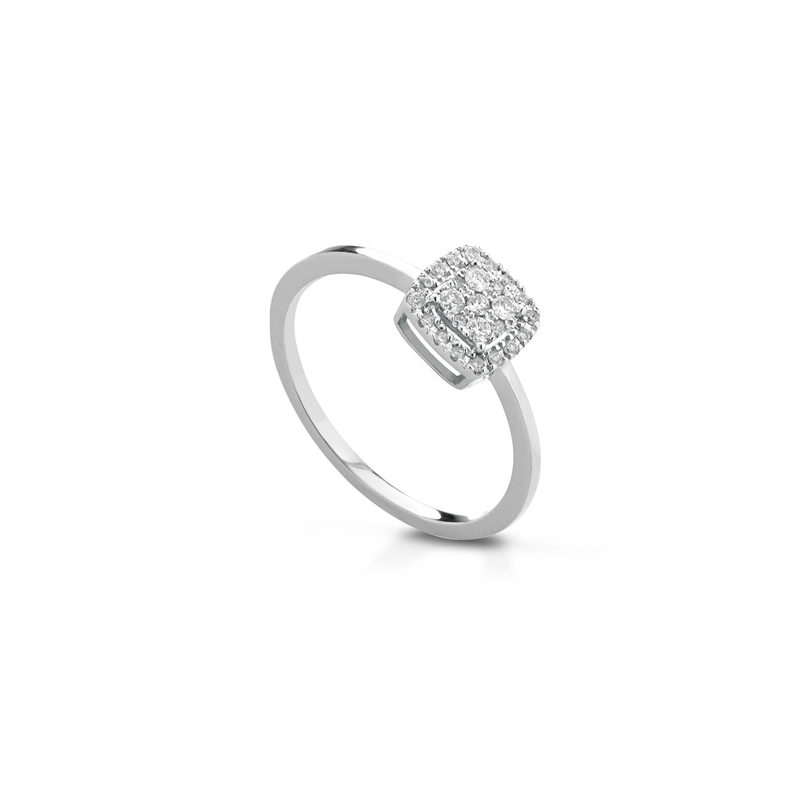 Anello in oro bianco 18kt e diamanti ct. 0.15