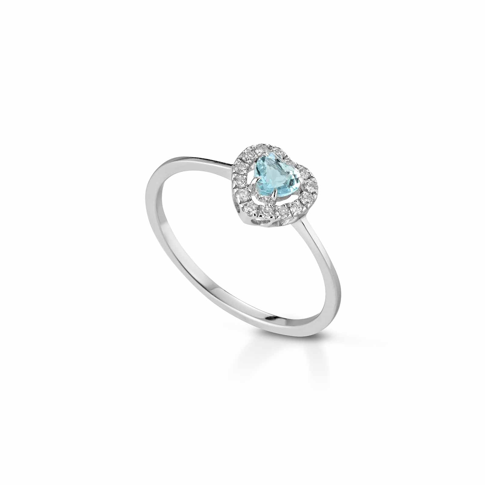 Diamonds | Anello in oro, diamanti e acquamarina