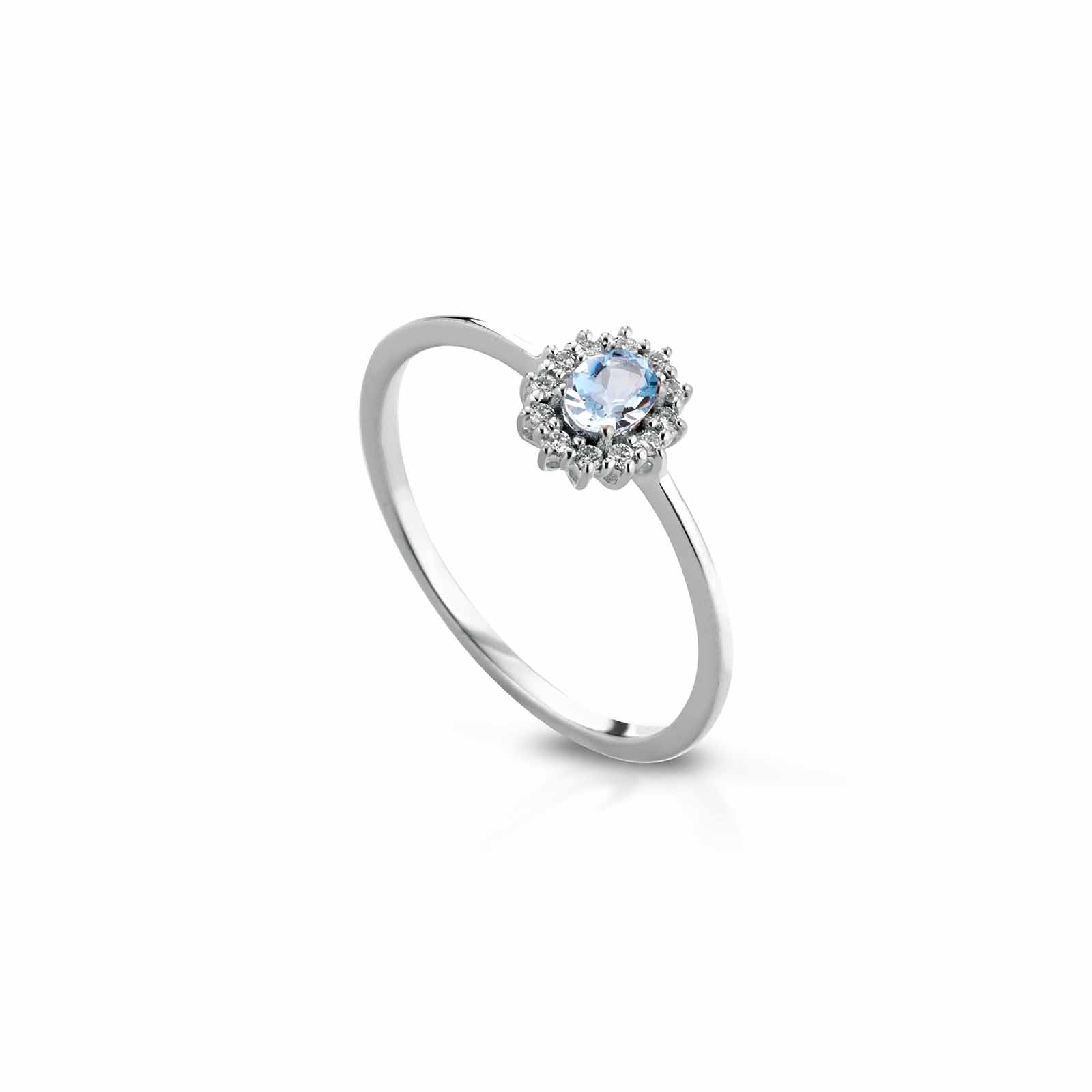 Diamonds | Anello in oro, diamanti e acquamarina