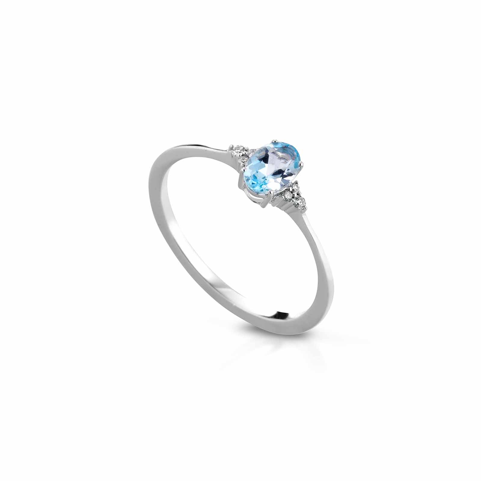 Diamonds | Anello in oro, diamanti e acquamarina