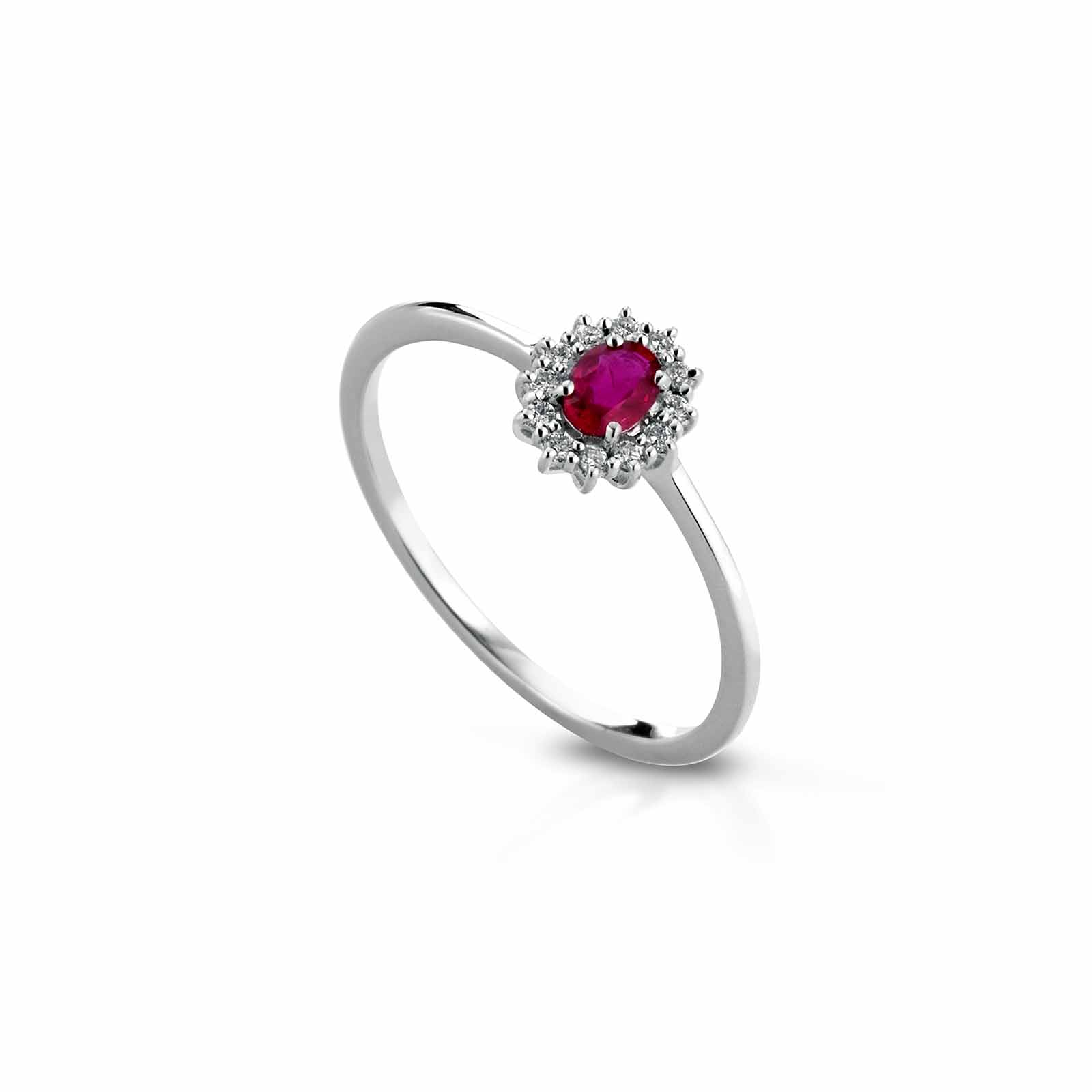 Diamonds | Anello in oro, diamanti e rubino