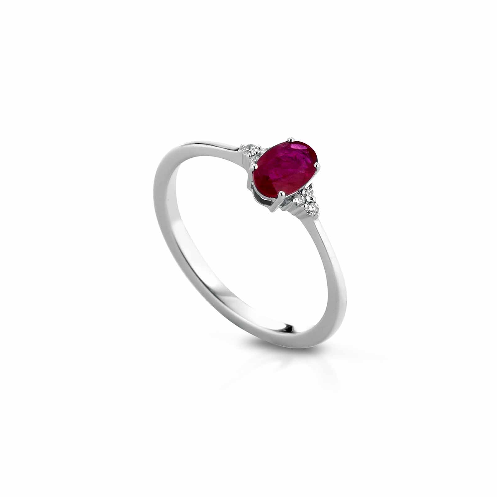 Diamonds | Anello in oro, diamanti e rubino