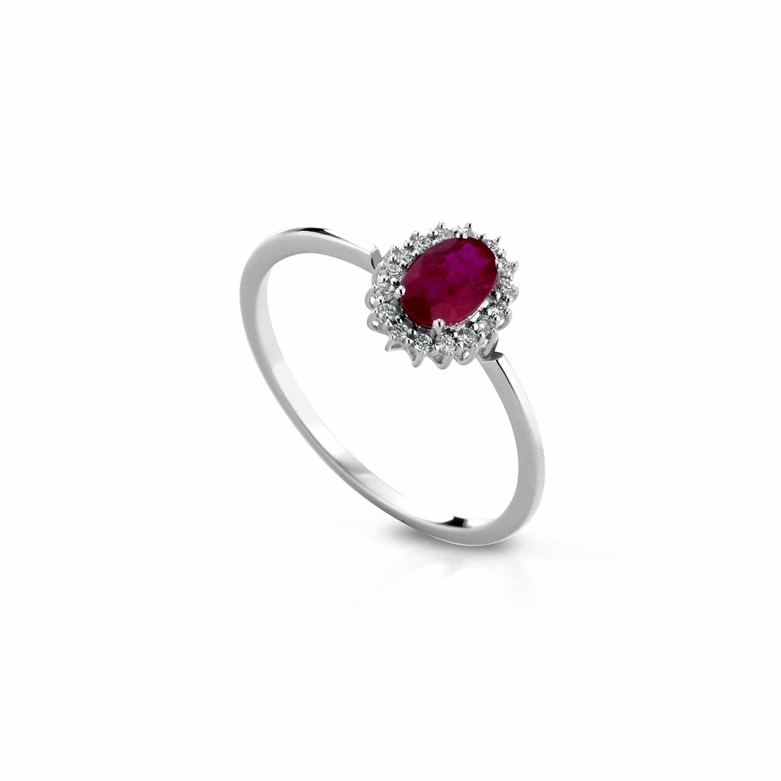 Diamonds | Anello in oro, diamanti e rubino