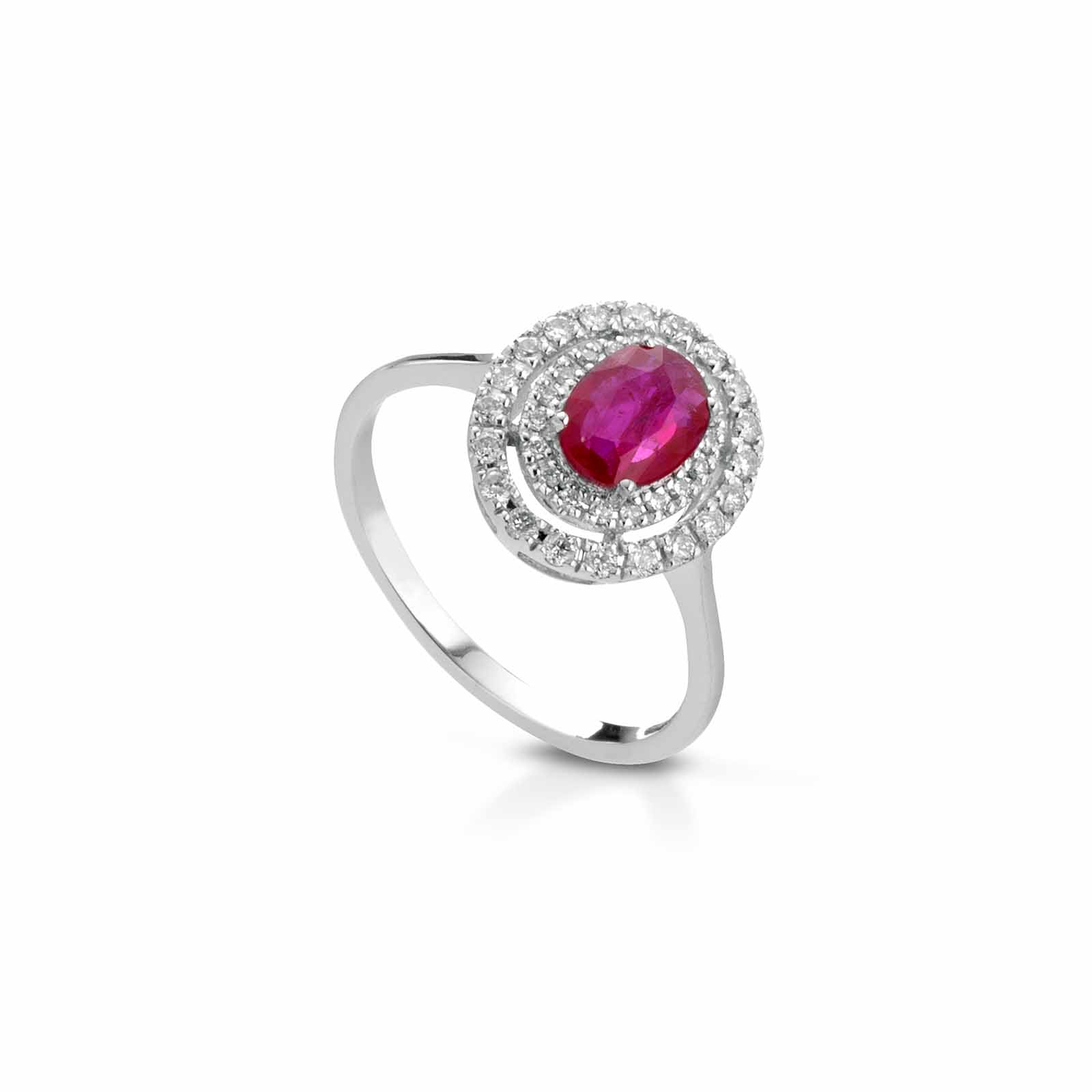 Diamonds | Anello in oro, diamanti e rubino