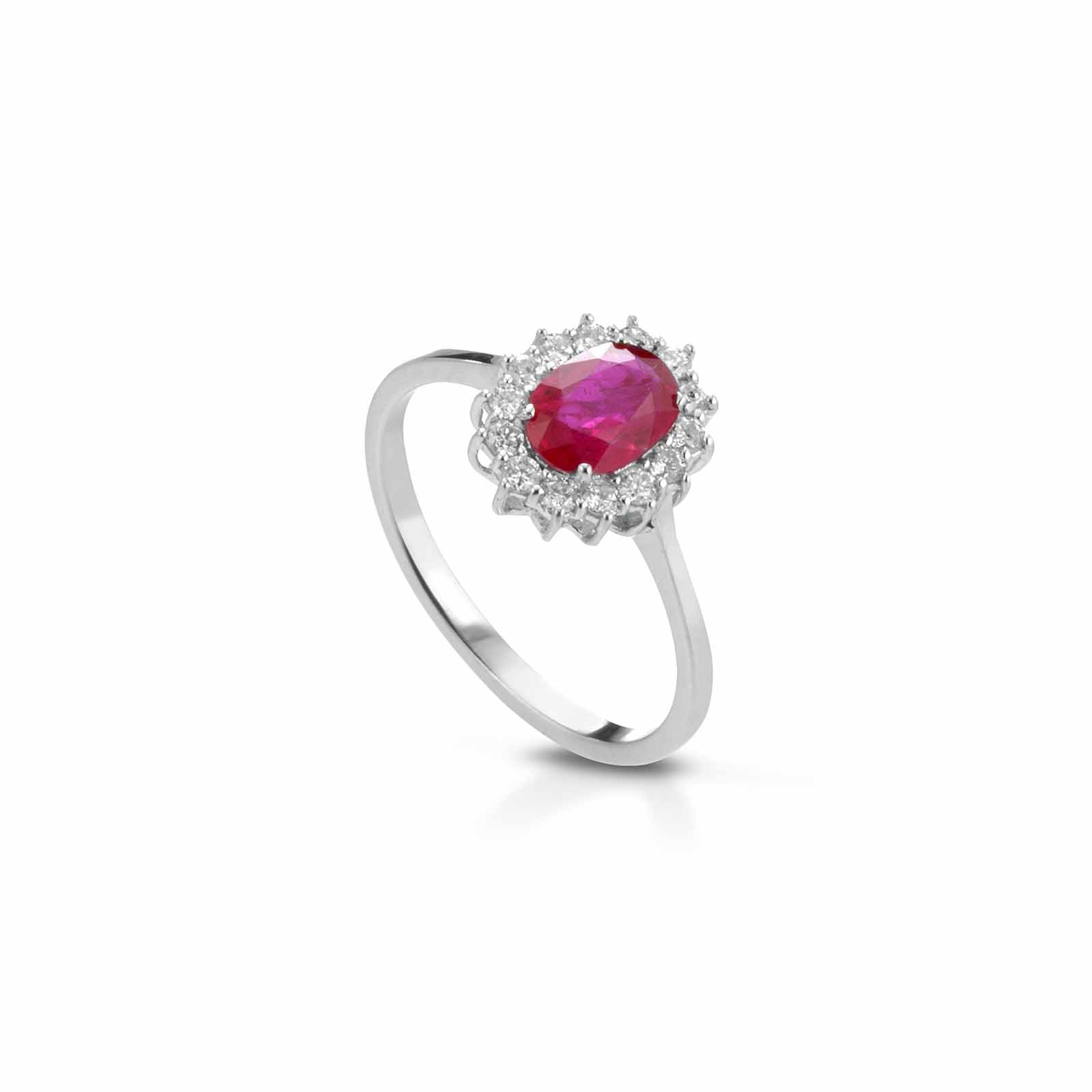 Diamonds | Anello in oro, diamanti e rubino