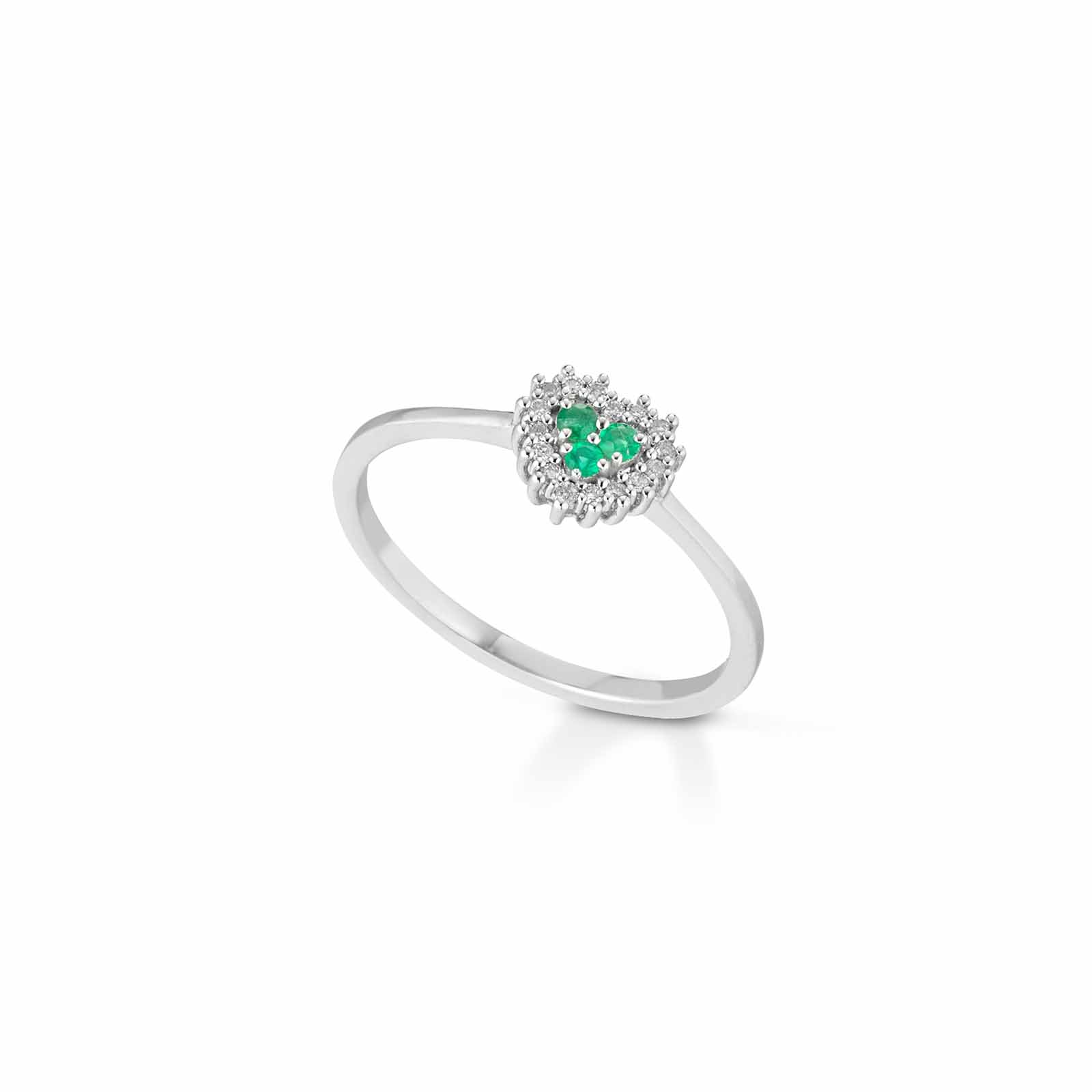 Diamonds | Anello in oro, diamanti e smeraldo
