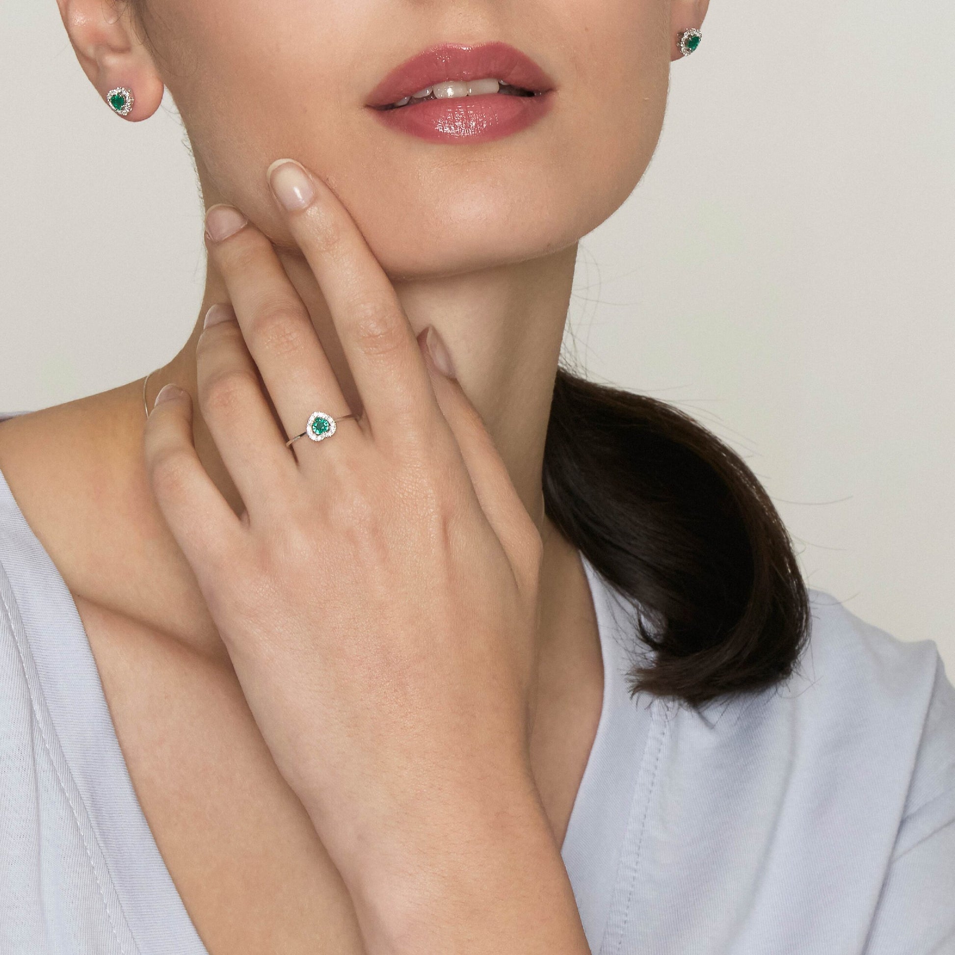 Diamonds | Anello in oro, diamanti e smeraldo