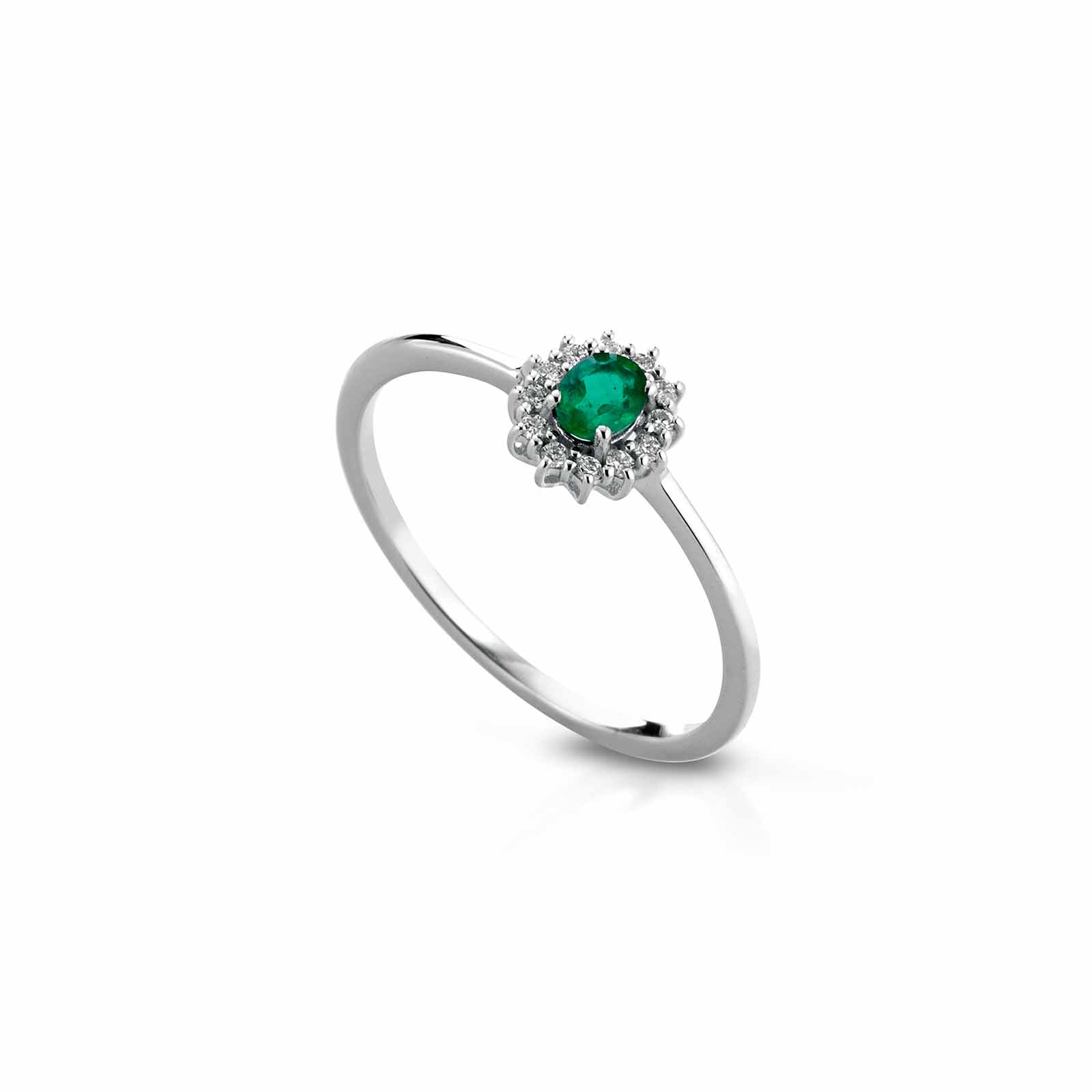 Diamonds | Anello in oro, diamanti e smeraldo
