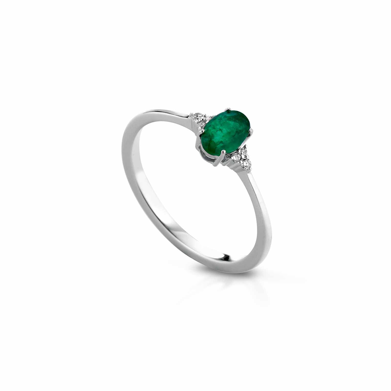 Diamonds | Anello in oro, diamanti e smeraldo