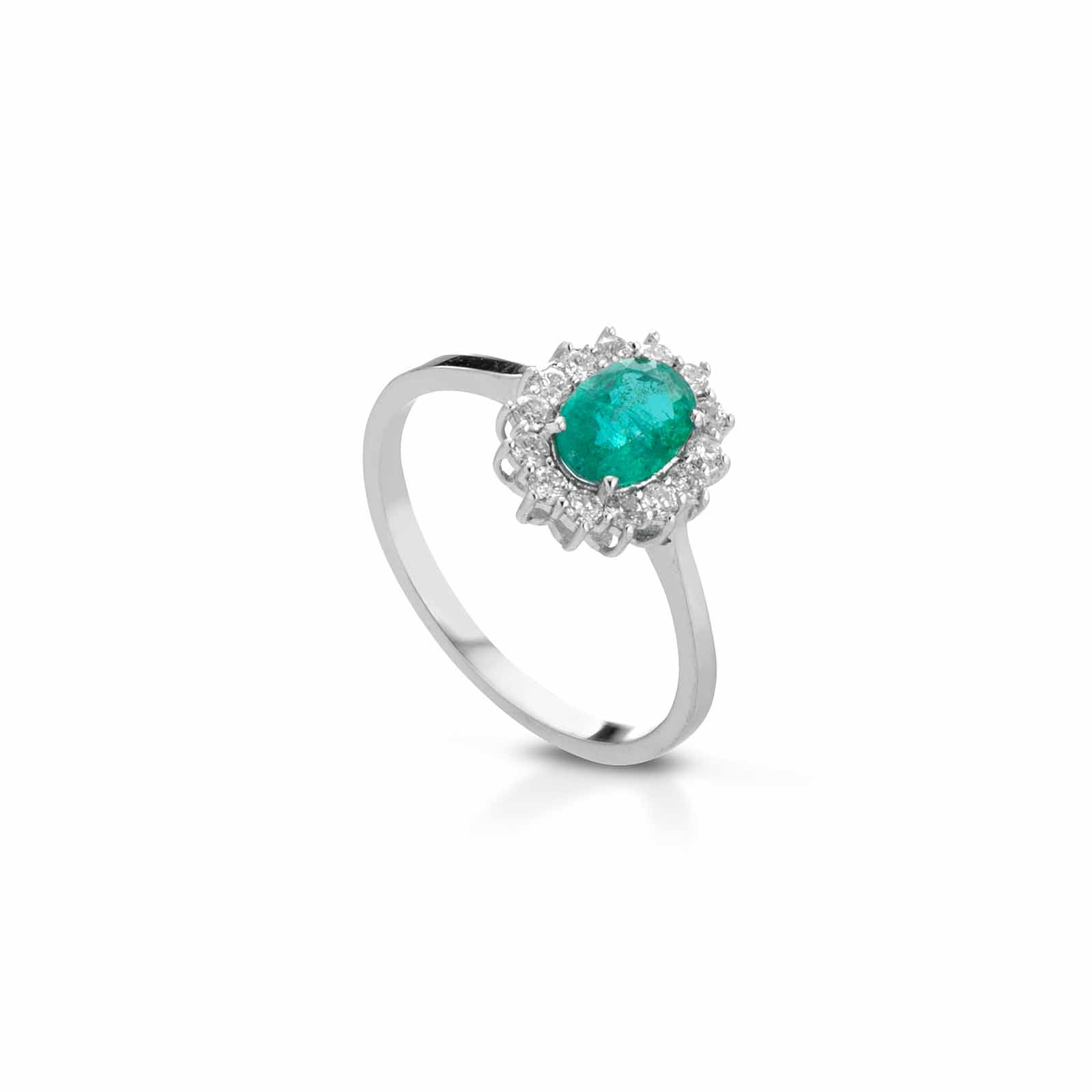 Diamonds | Anello in oro, diamanti e smeraldo