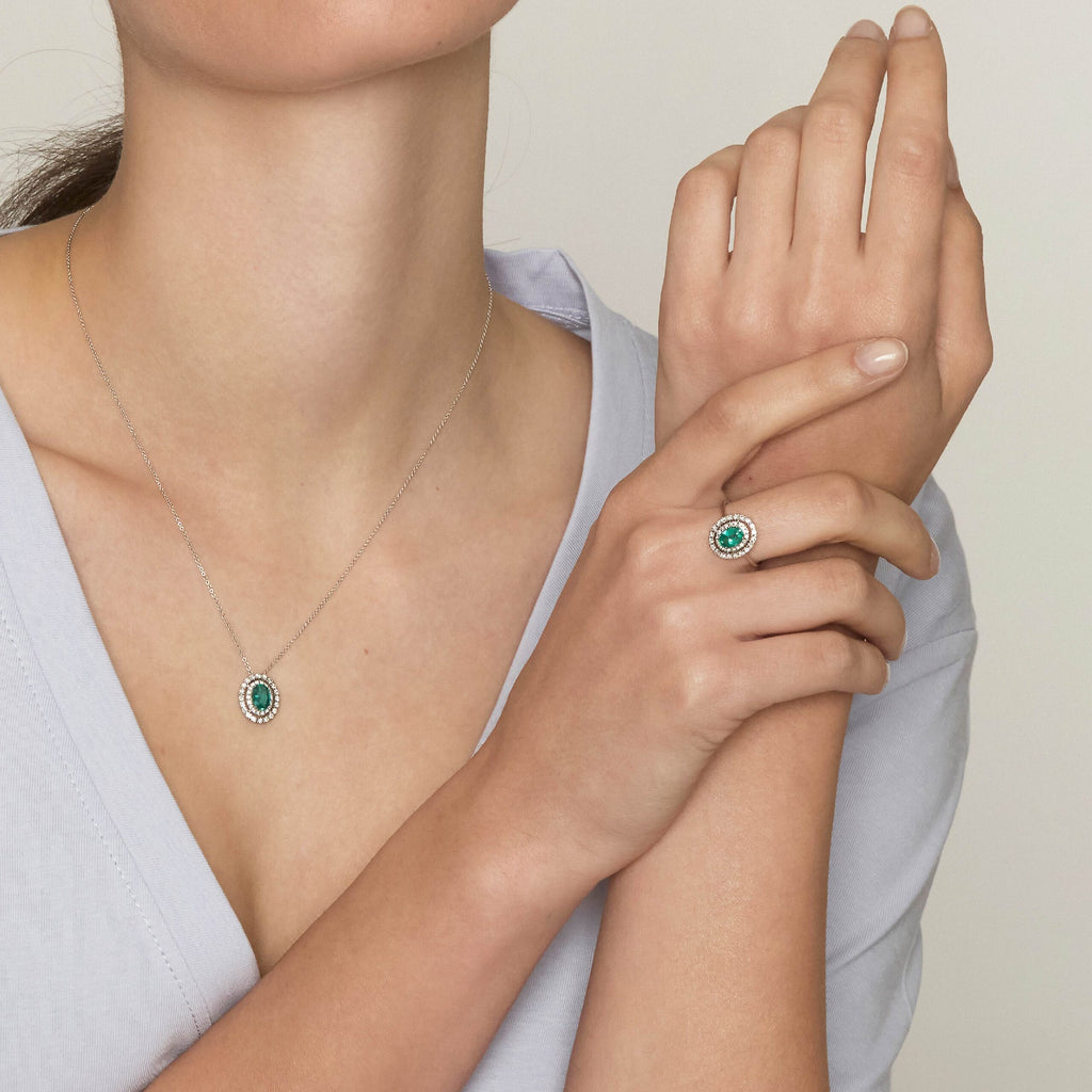 Diamonds | Anello in oro, diamanti e smeraldo