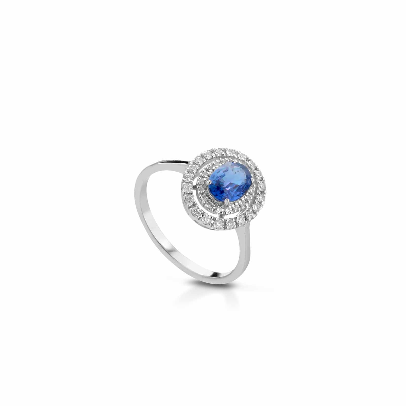 Diamonds | Anello in oro, diamanti e zaffiro blu