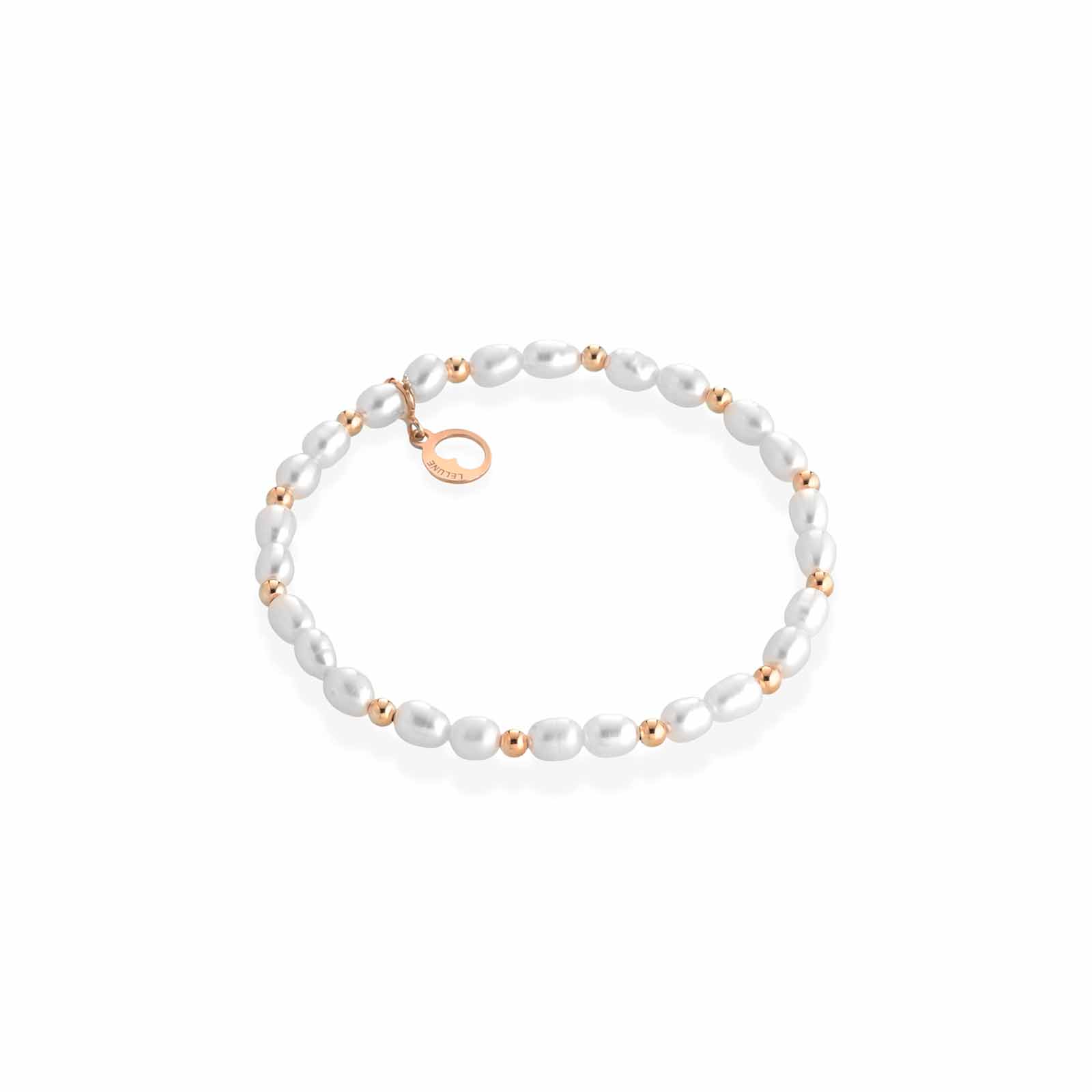 Young | Bracciale elastico in argento e perle