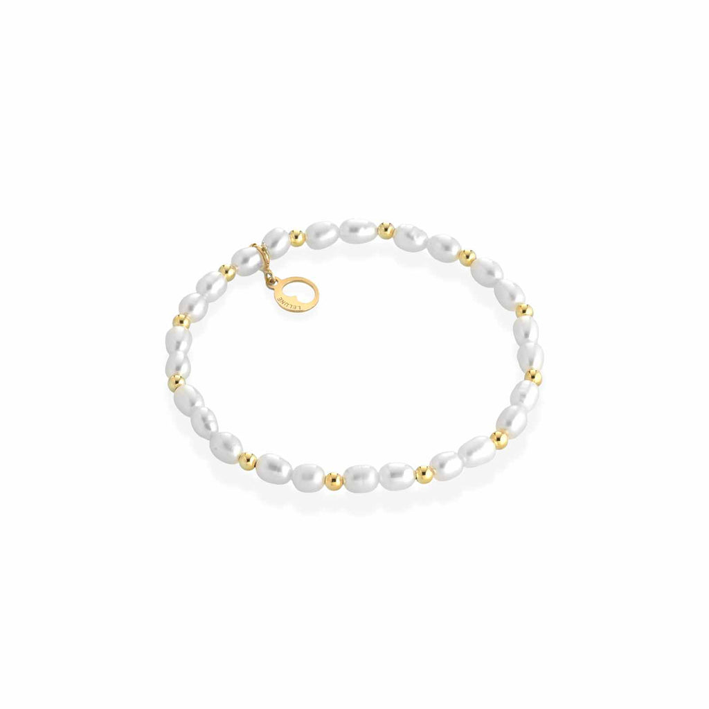 Young | Bracciale elastico in argento e perle