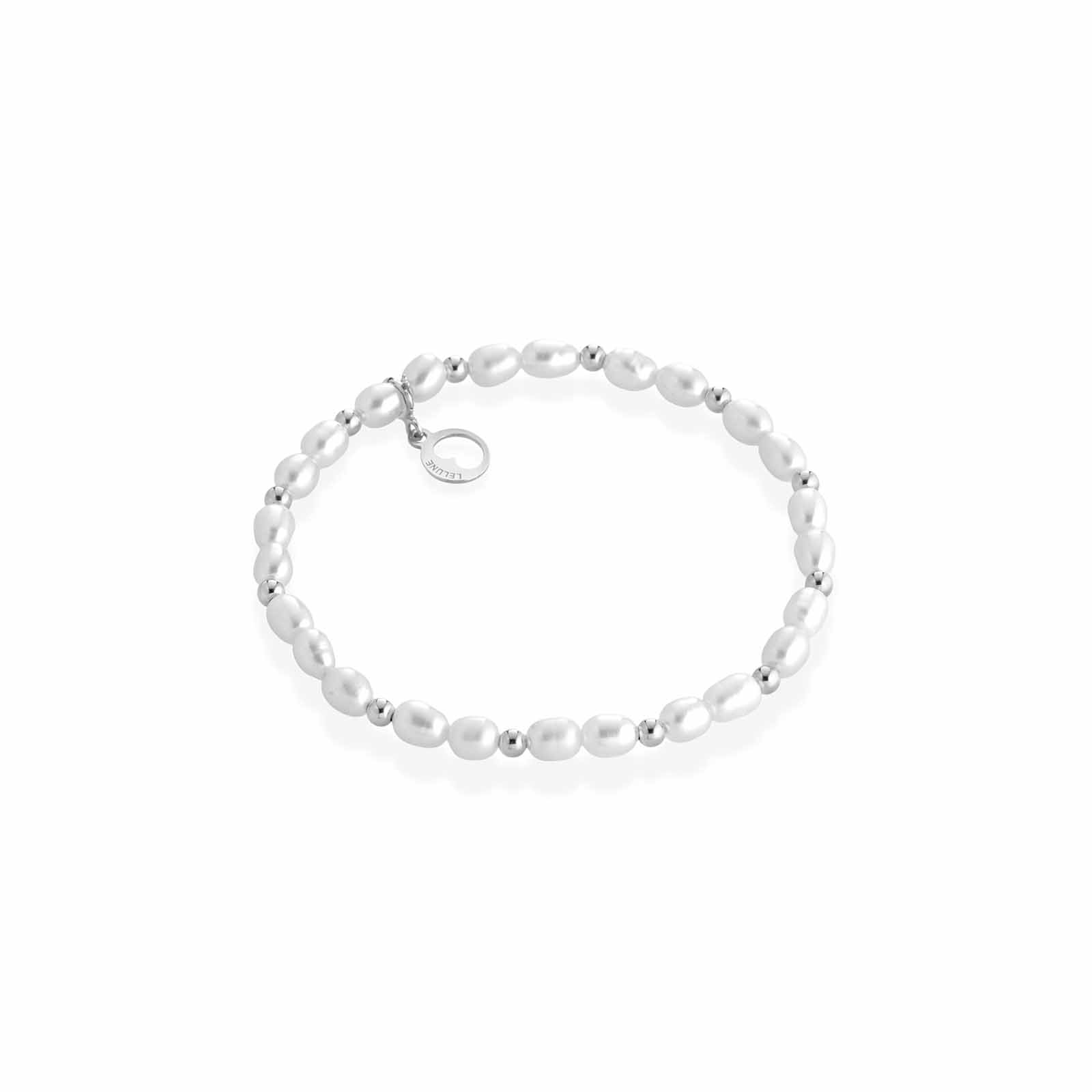 Young | Bracciale elastico in argento e perle