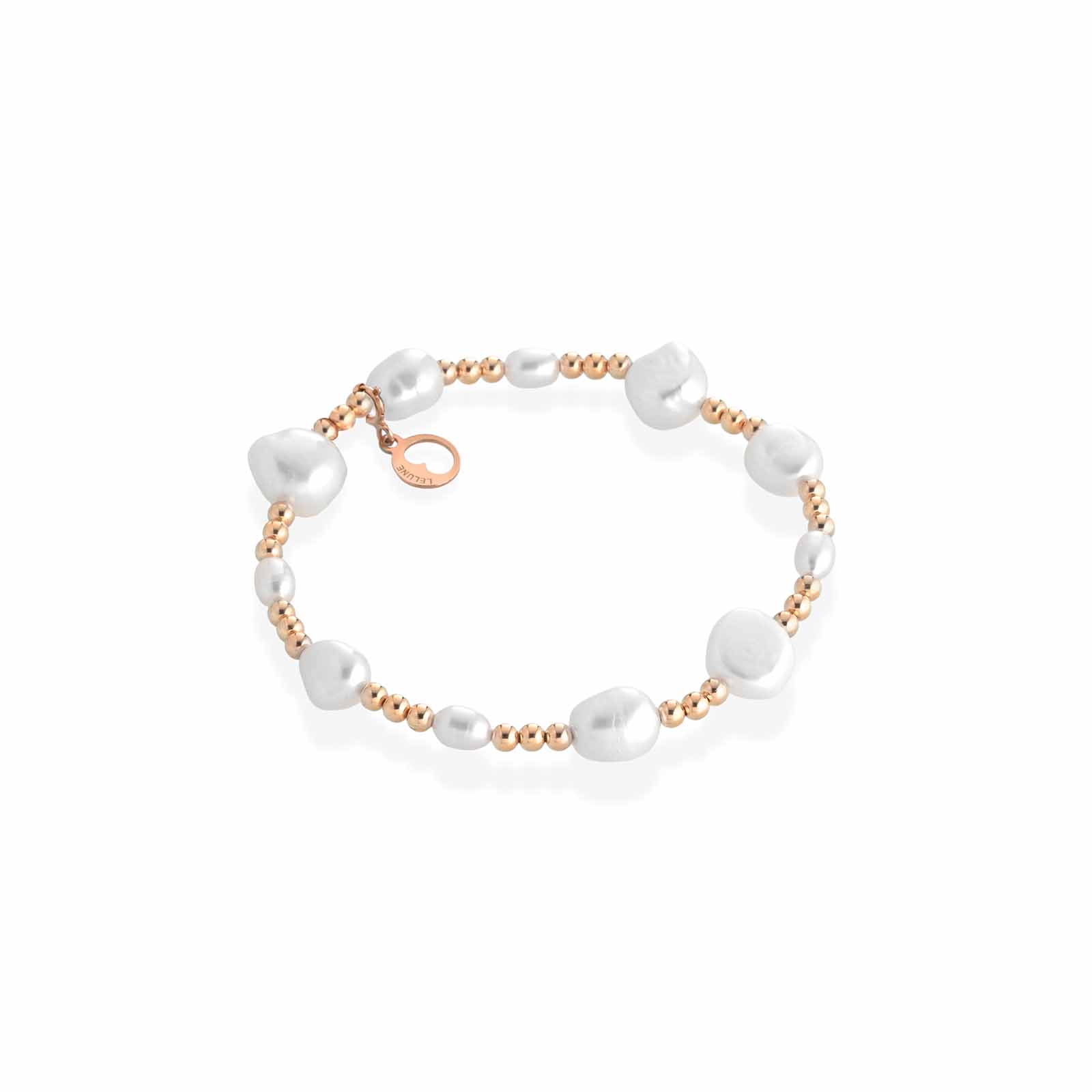 Young | Bracciale elastico in argento e perle