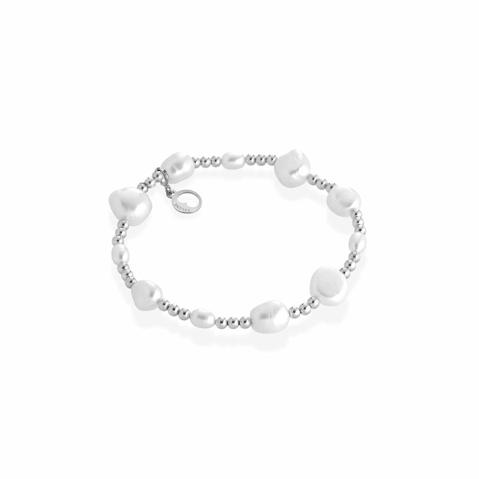 Young | Bracciale elastico in argento e perle