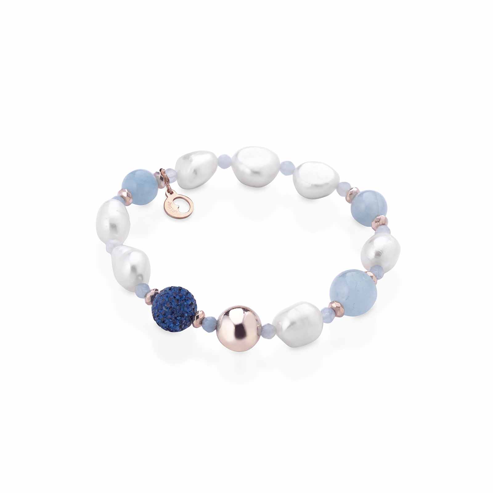 Nuova Blanche | Bracciale con perle, argento e pietre