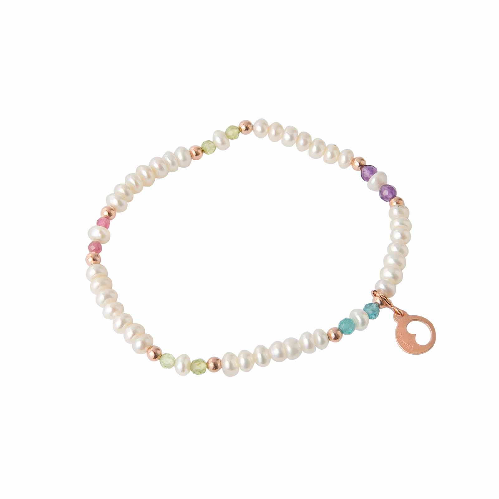 Young Summer | Bracciale con perle, argento e pietre naturali