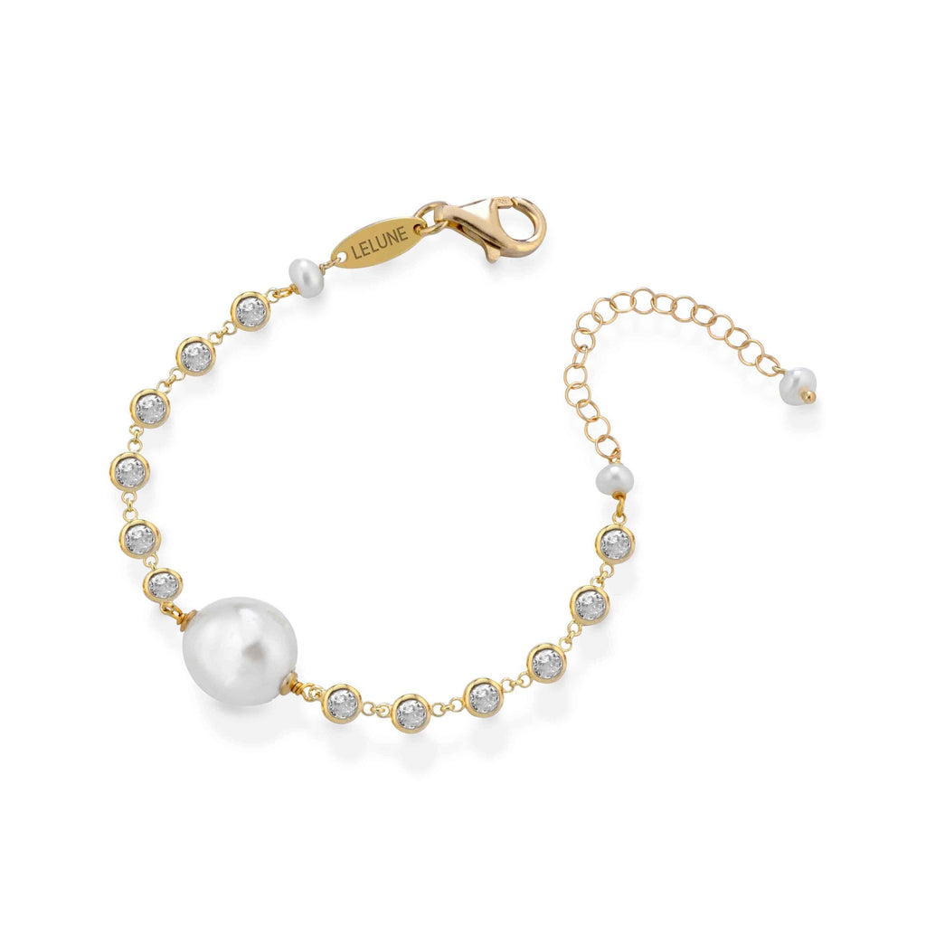 Cristelle | Bracciale in argento, perla e zirconi