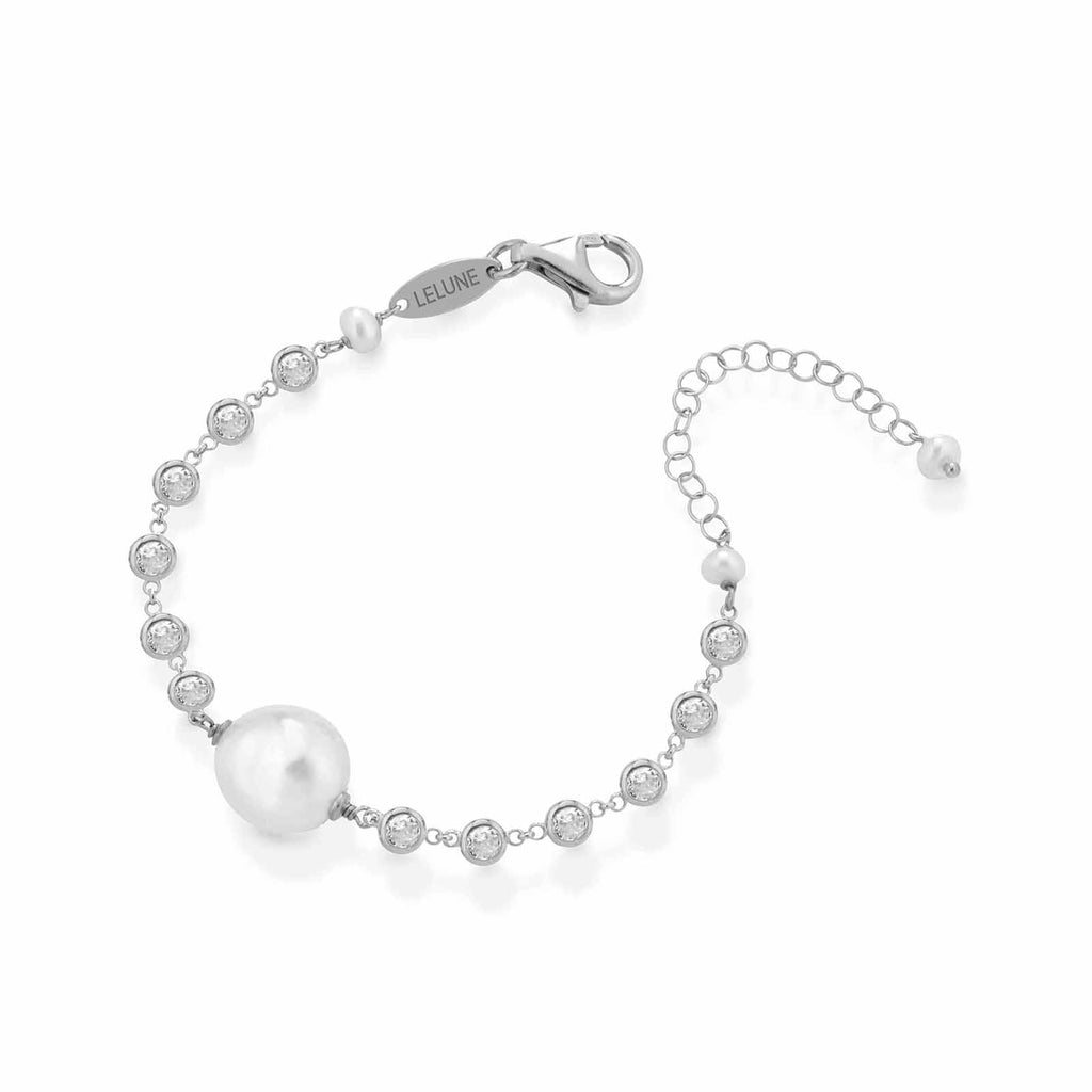 Cristelle | Bracciale in argento, perla e zirconi
