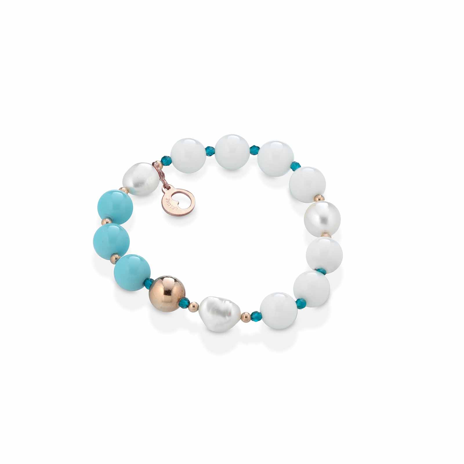 Vaiana | Bracciale con perle, turchese ed argento