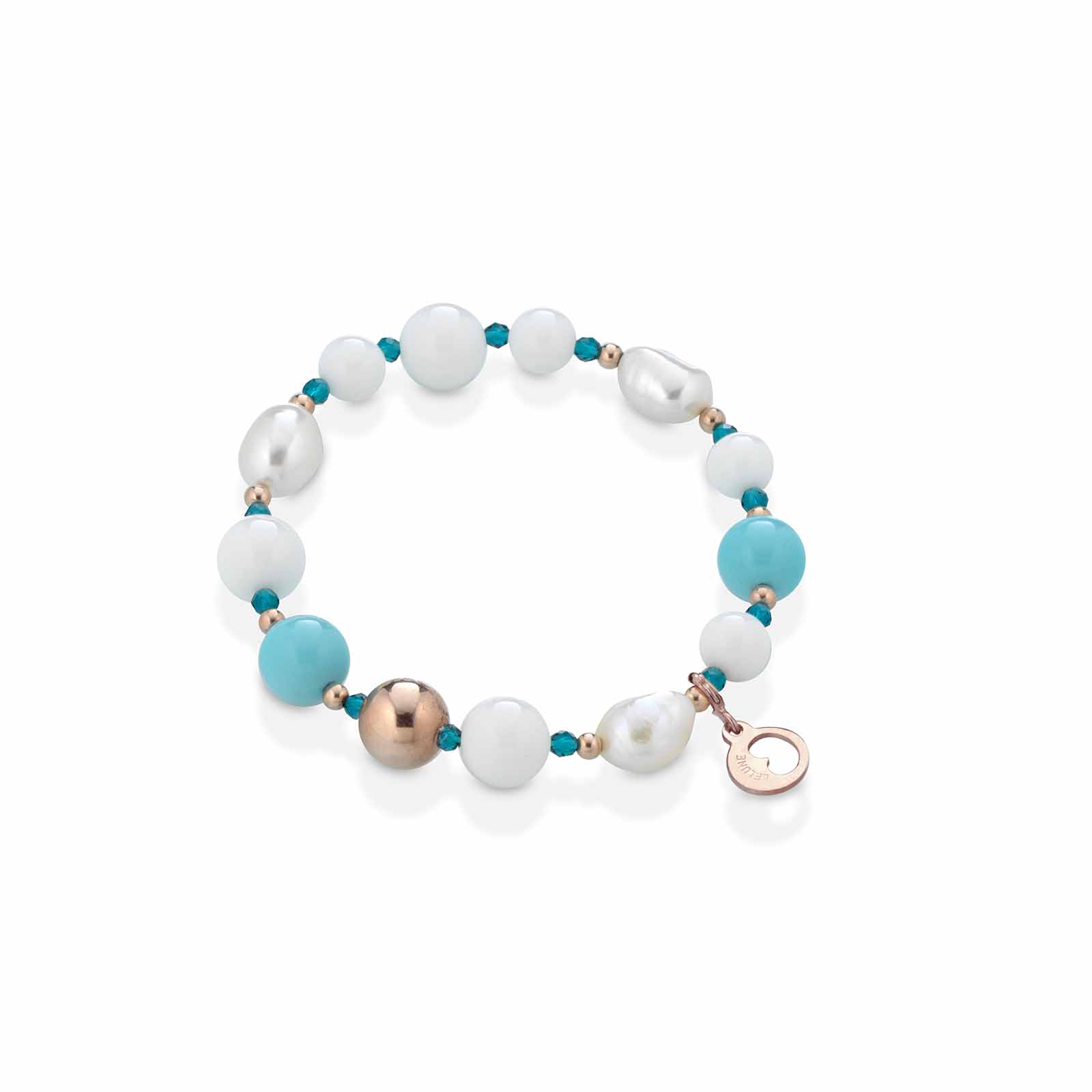 Vaiana | Bracciale con perle, turchese ed argento