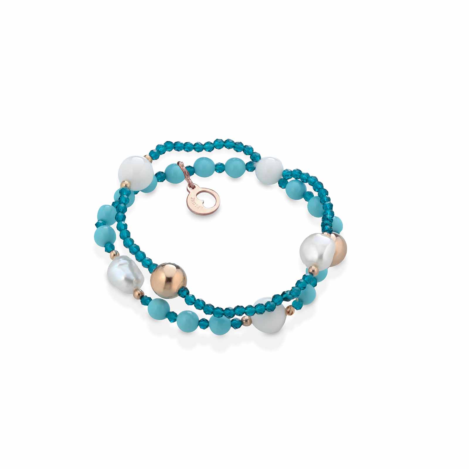 Vaiana | Bracciale con perle, turchese ed argento