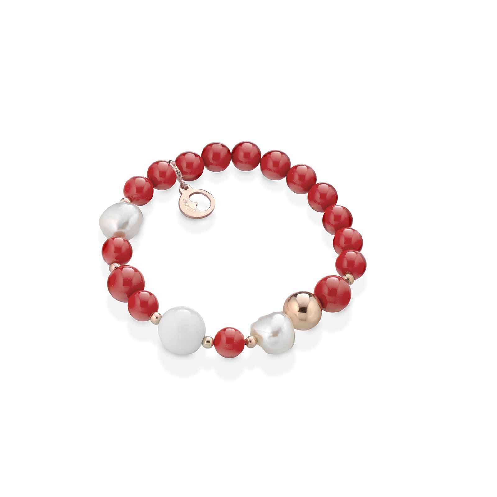 Vaiana | Bracciale con perle, corallo ed argento