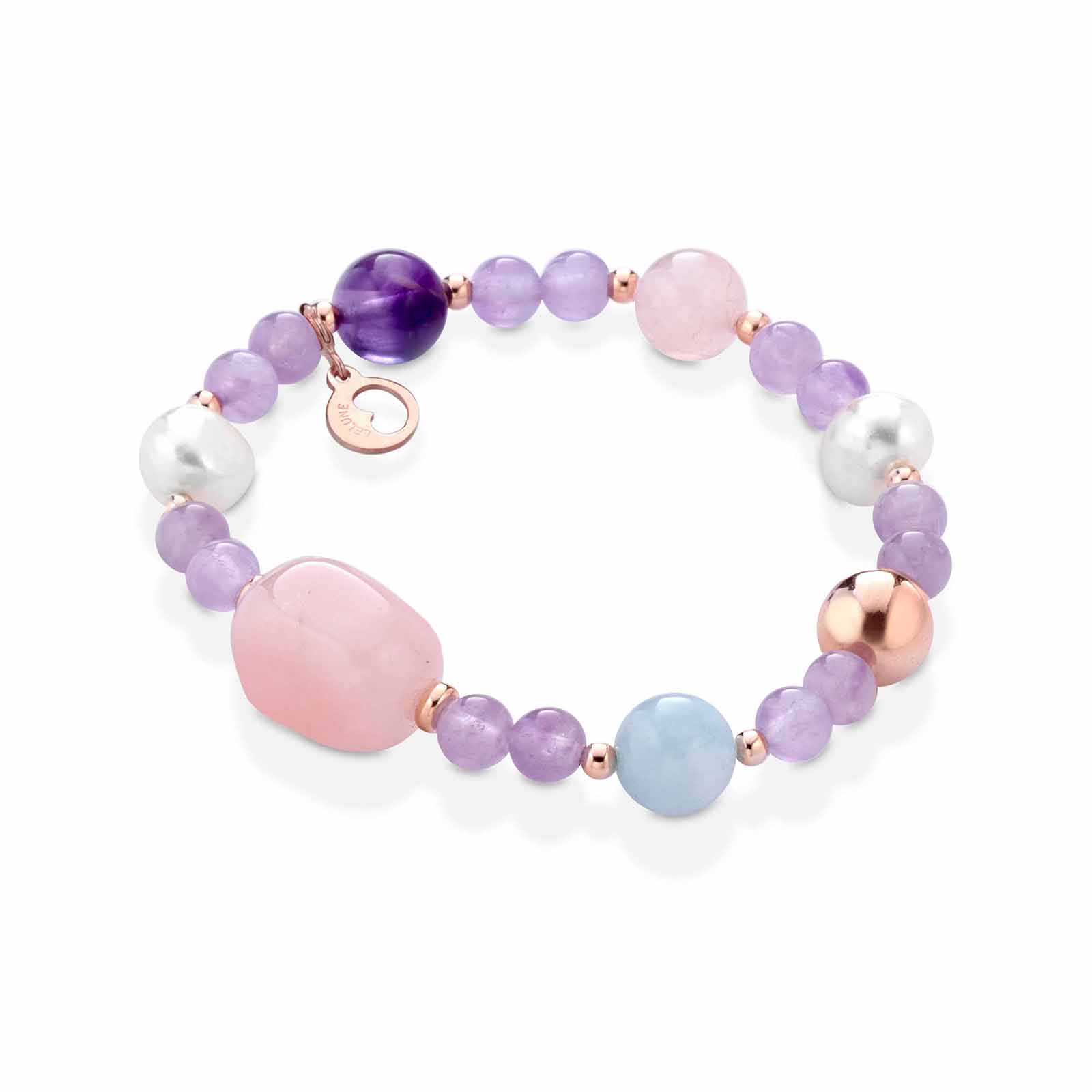 Violetta | Bracciale in argento, perle e pietre naturali