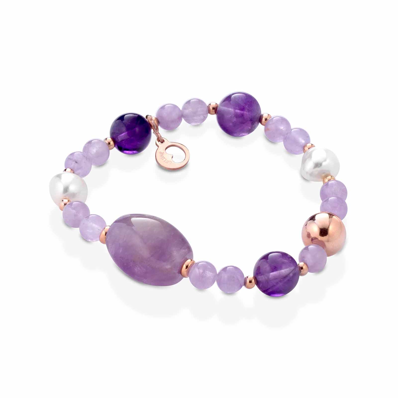 Violetta | Bracciale in argento, perle e pietre naturali