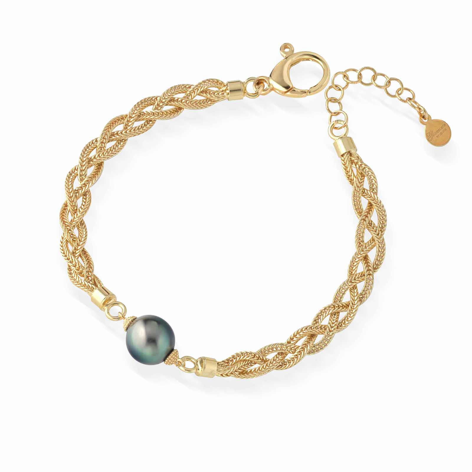 Bracciale in argento dorato con perla Tahiti