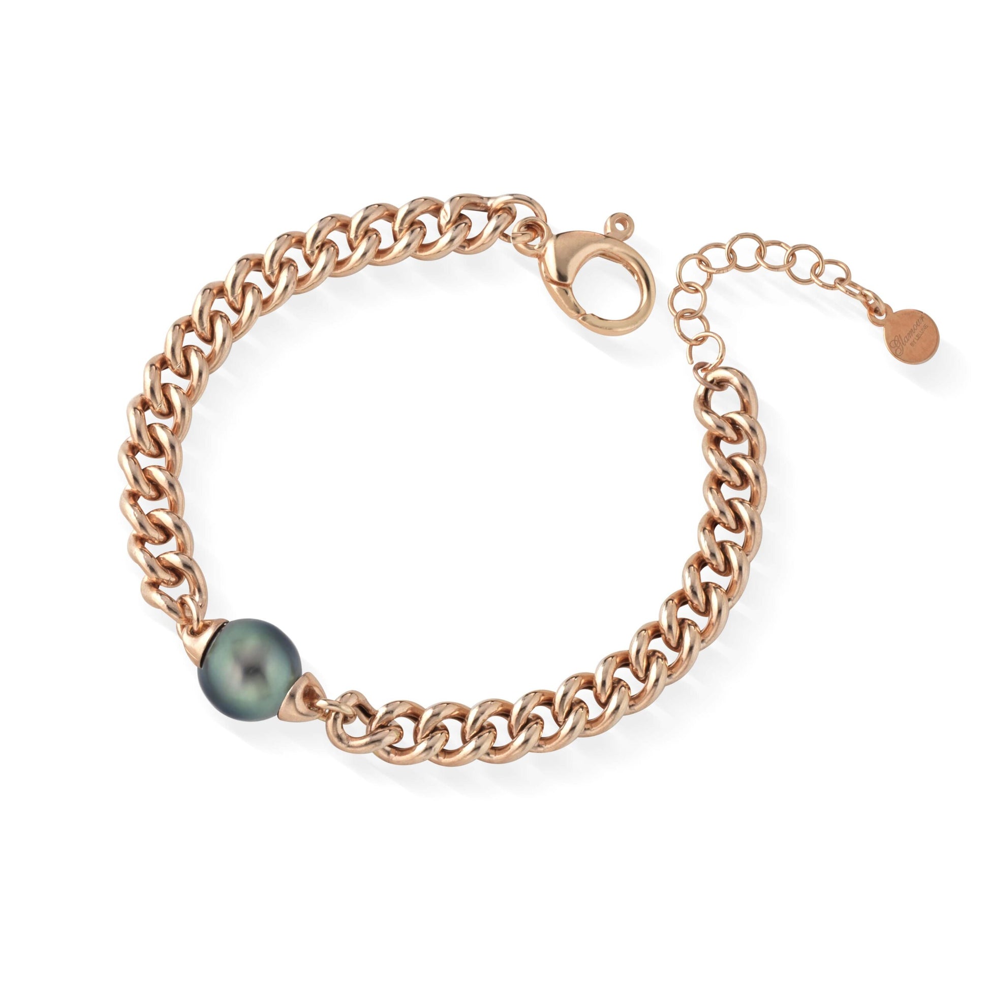 Bracciale in argento rosato con perla Tahiti