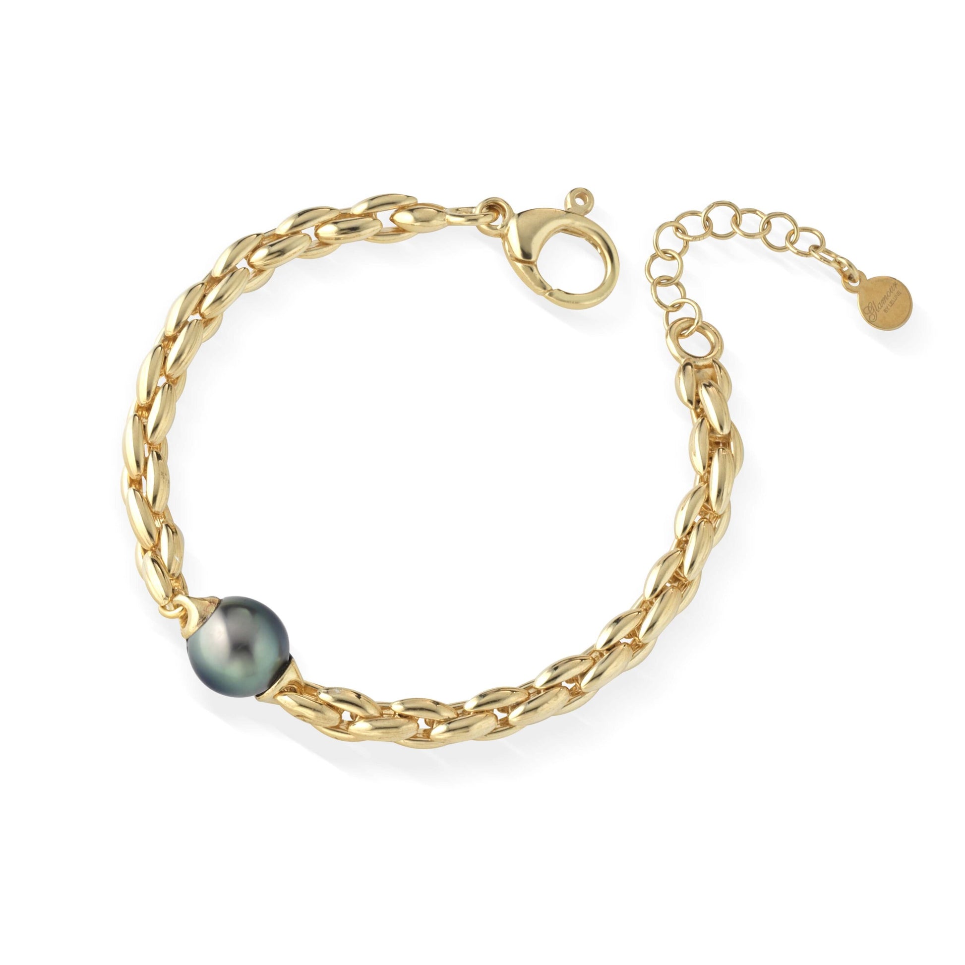 Bracciale in argento dorato con perla Tahiti