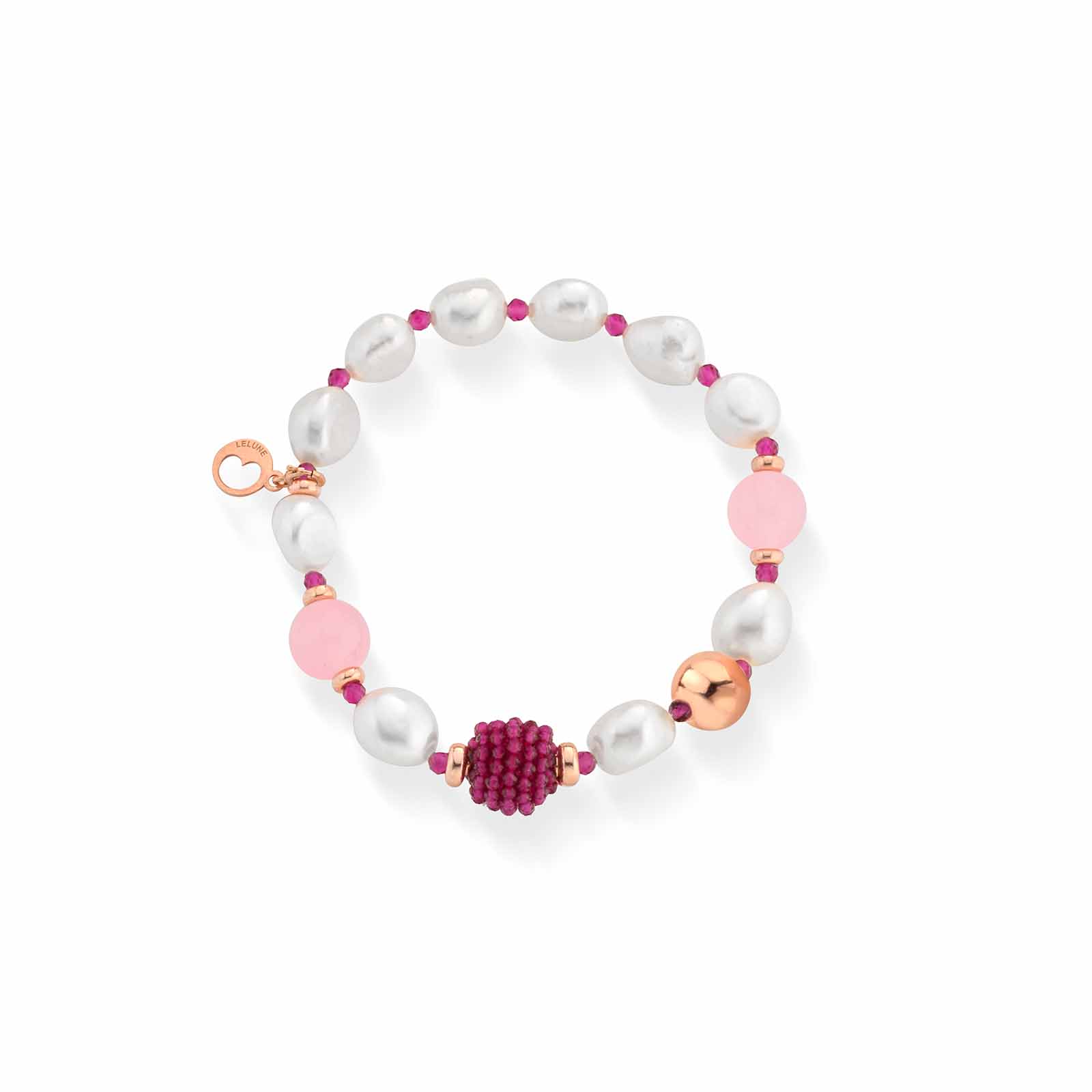 Sophie | Bracciale con perle, argento, spinello e giada