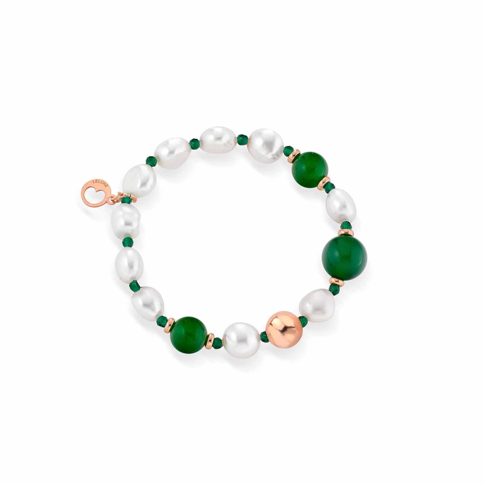 Sophie | Bracciale con perle, argento, spinello e giada