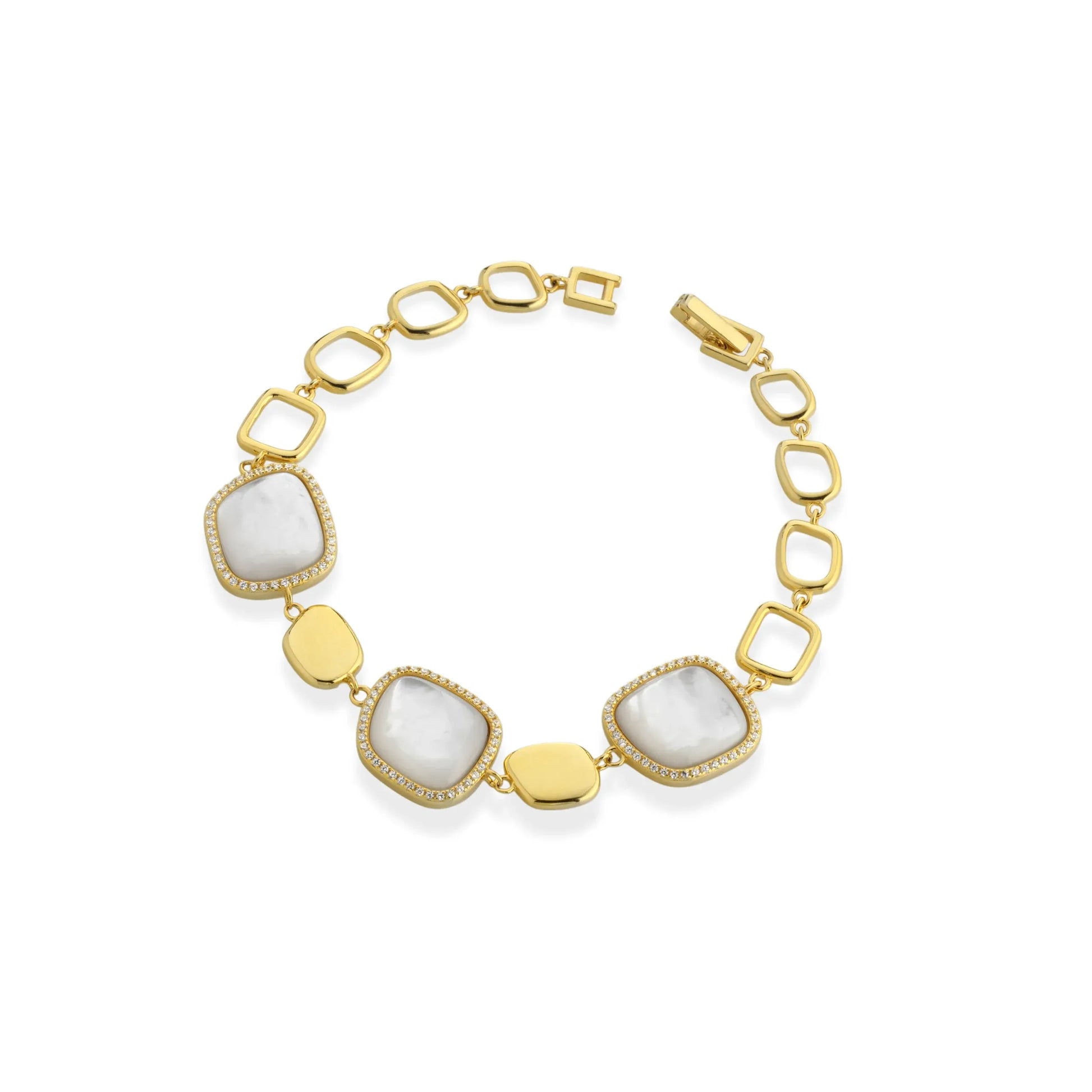 Sidney | bracelet in silver, Australian mother of pearl and zirconia