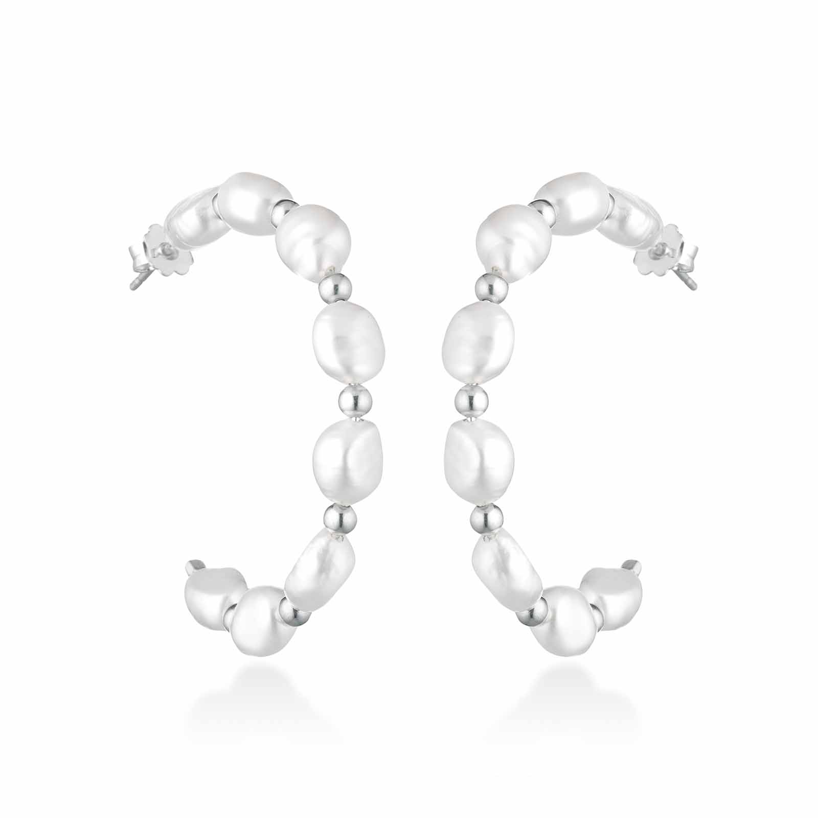 Young | Silver and Pearl Earrings