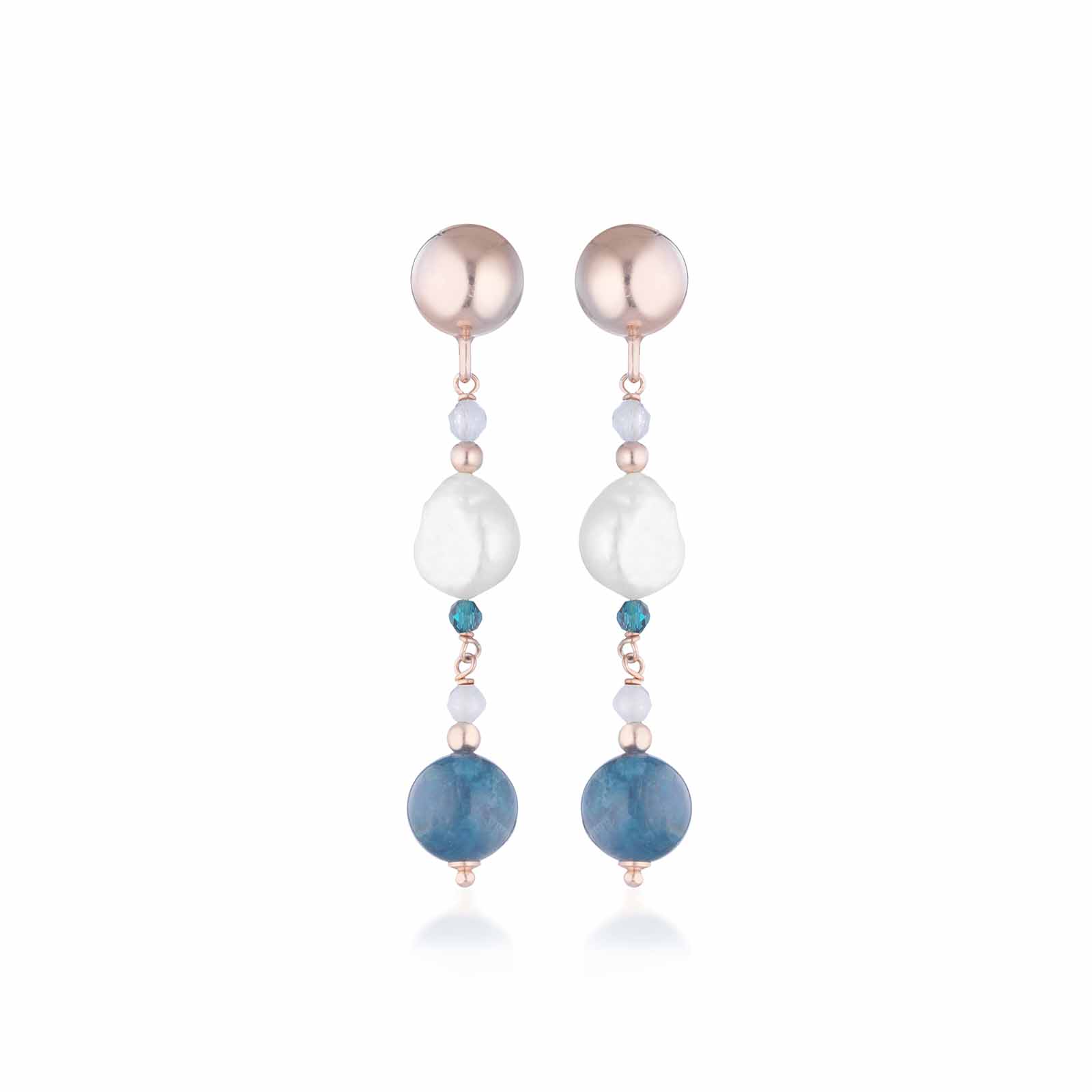 Nuova Blanche | Orecchini con perle, argento e pietre