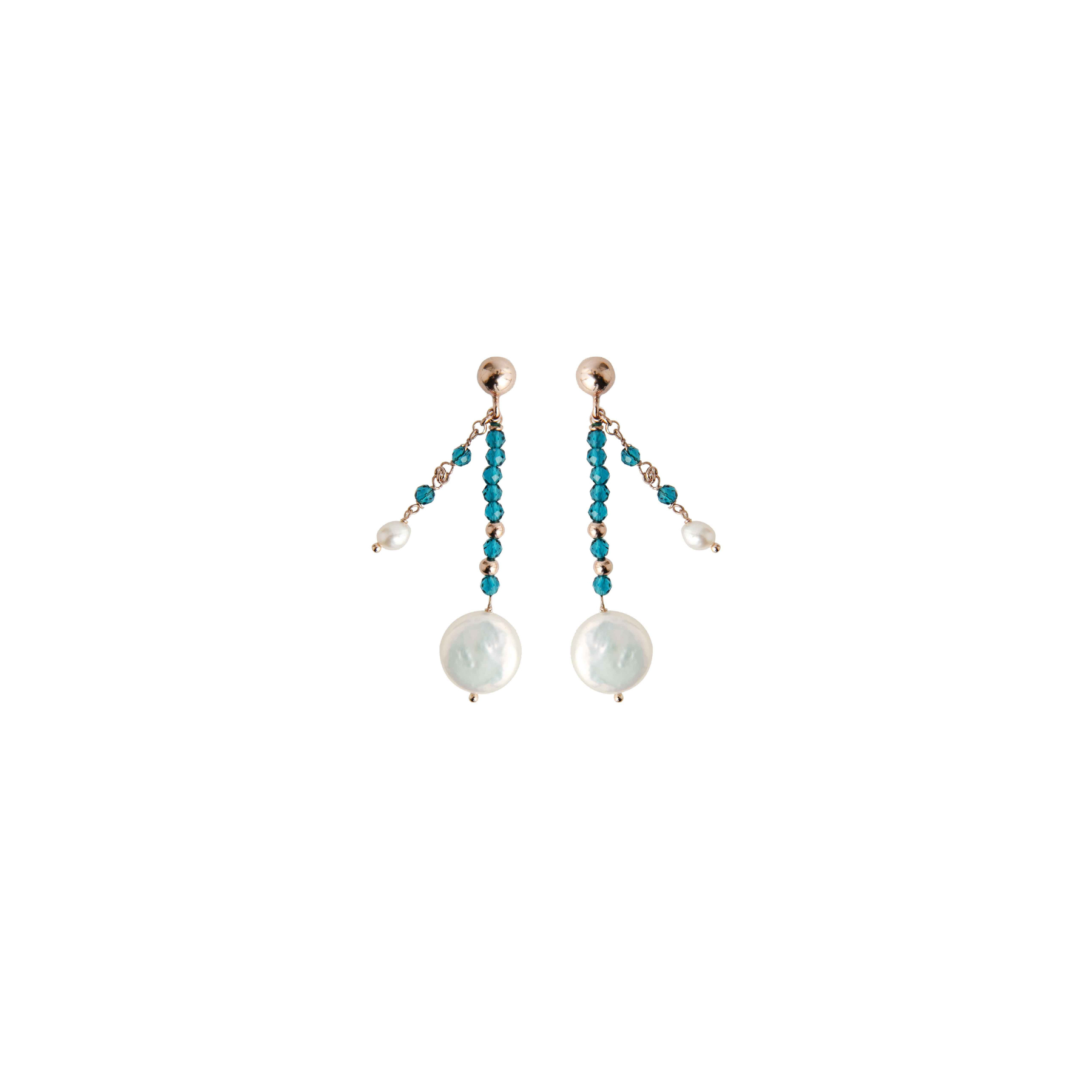 Young Summer | Orecchini in argento con perle e pietre
