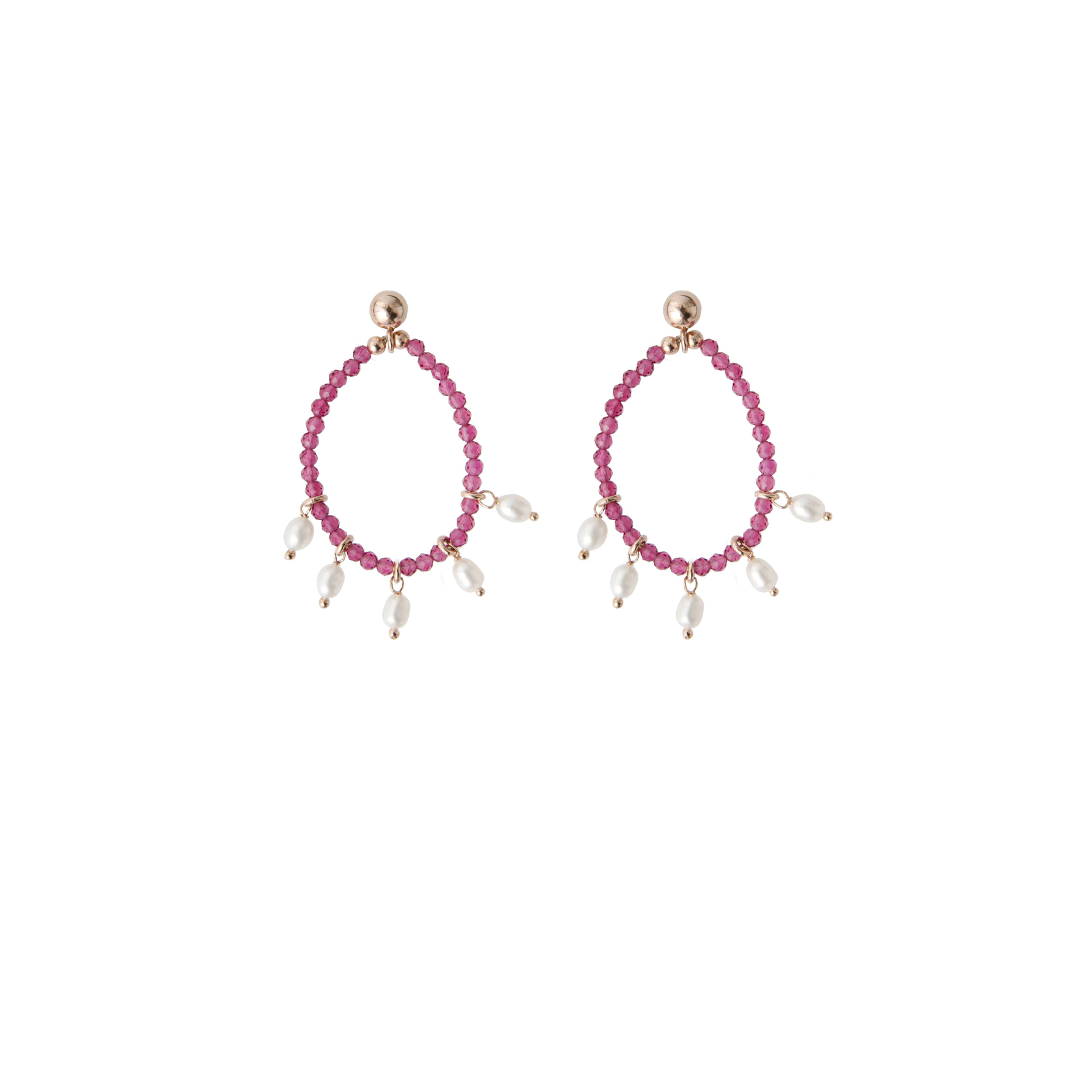 Young Summer | Orecchini in argento con perle e pietre