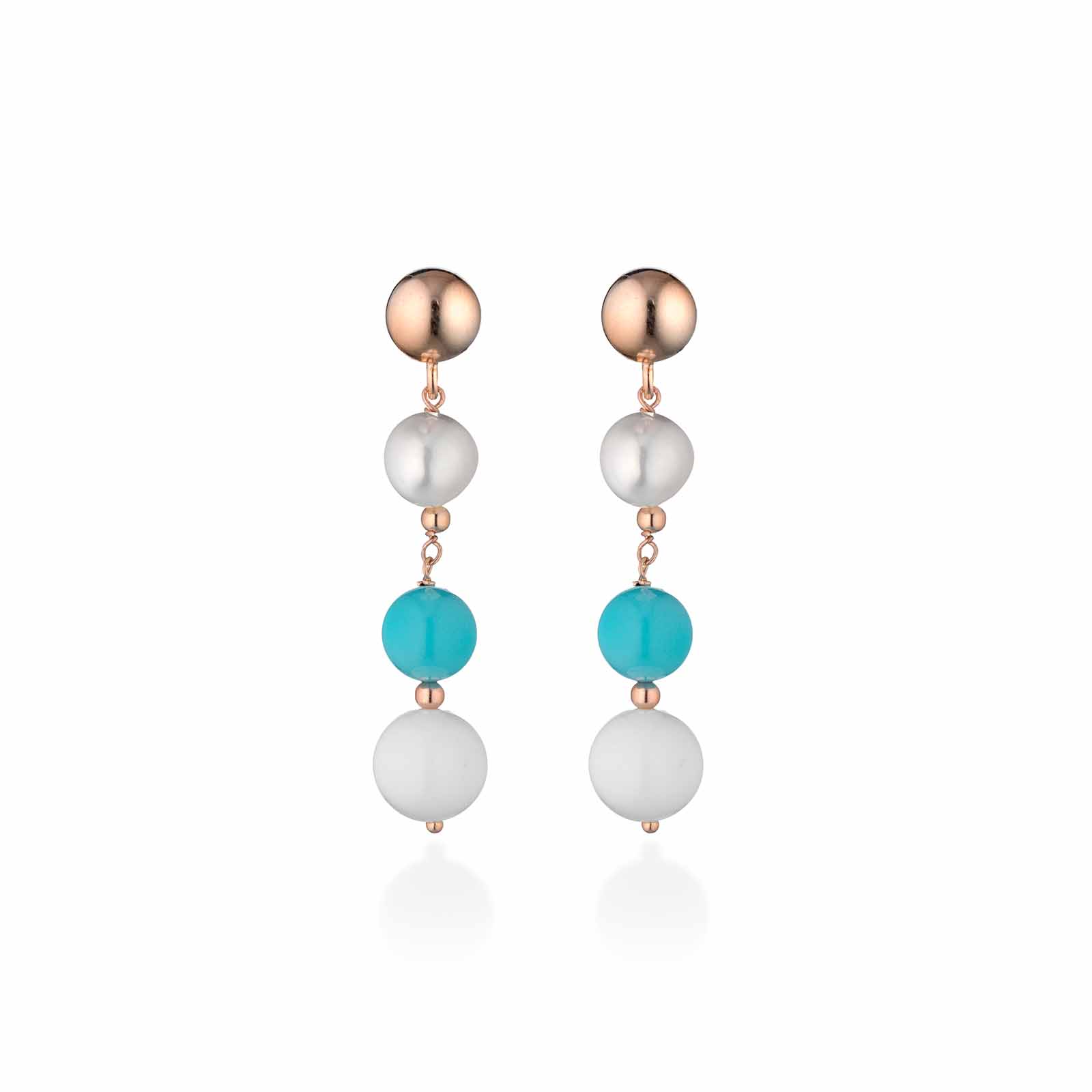 Vaiana | Orecchini con perle, argento e turchese